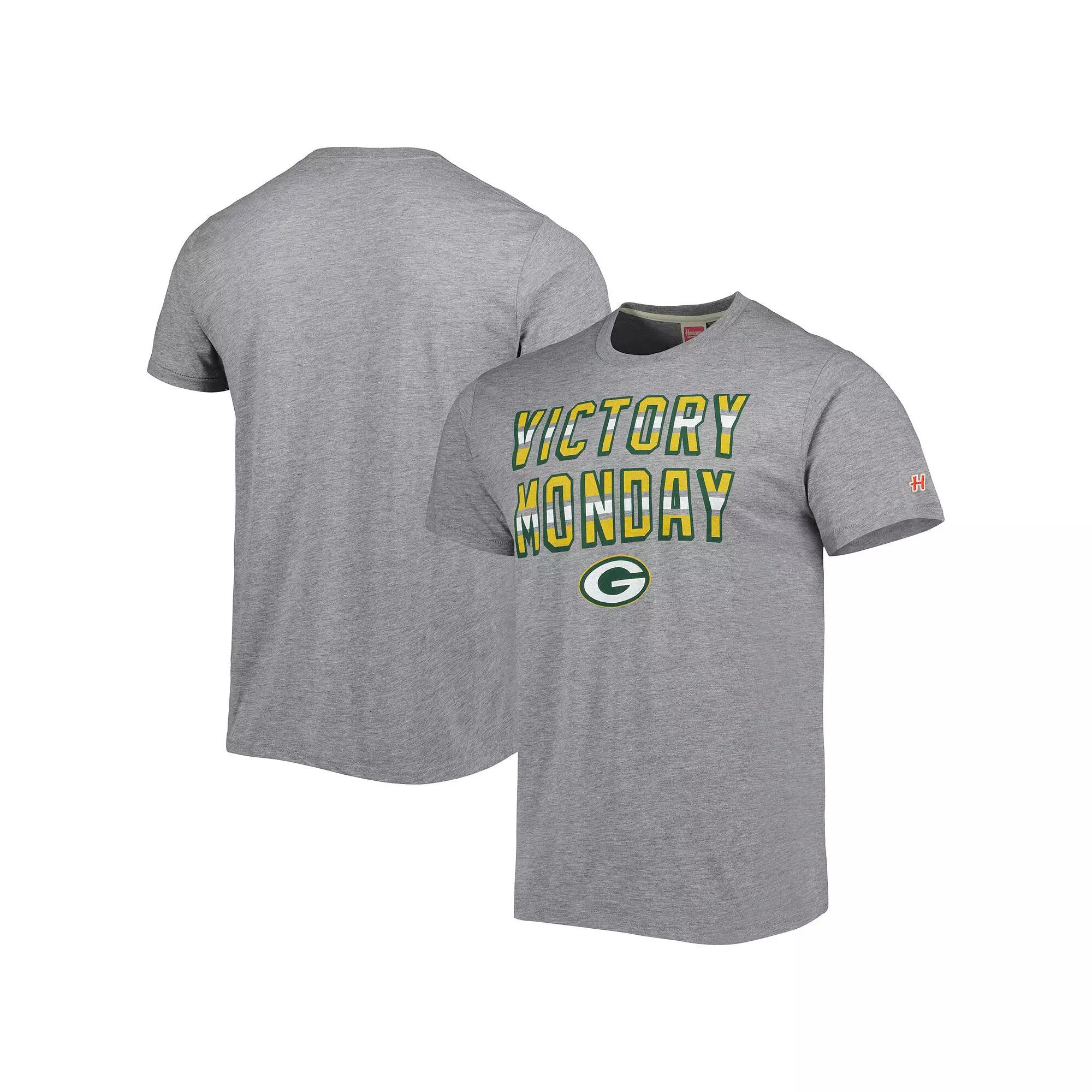 Men's Homage Gray Green Bay Packers Victory Monday Tri-Blend T-Shirt,  Product Image