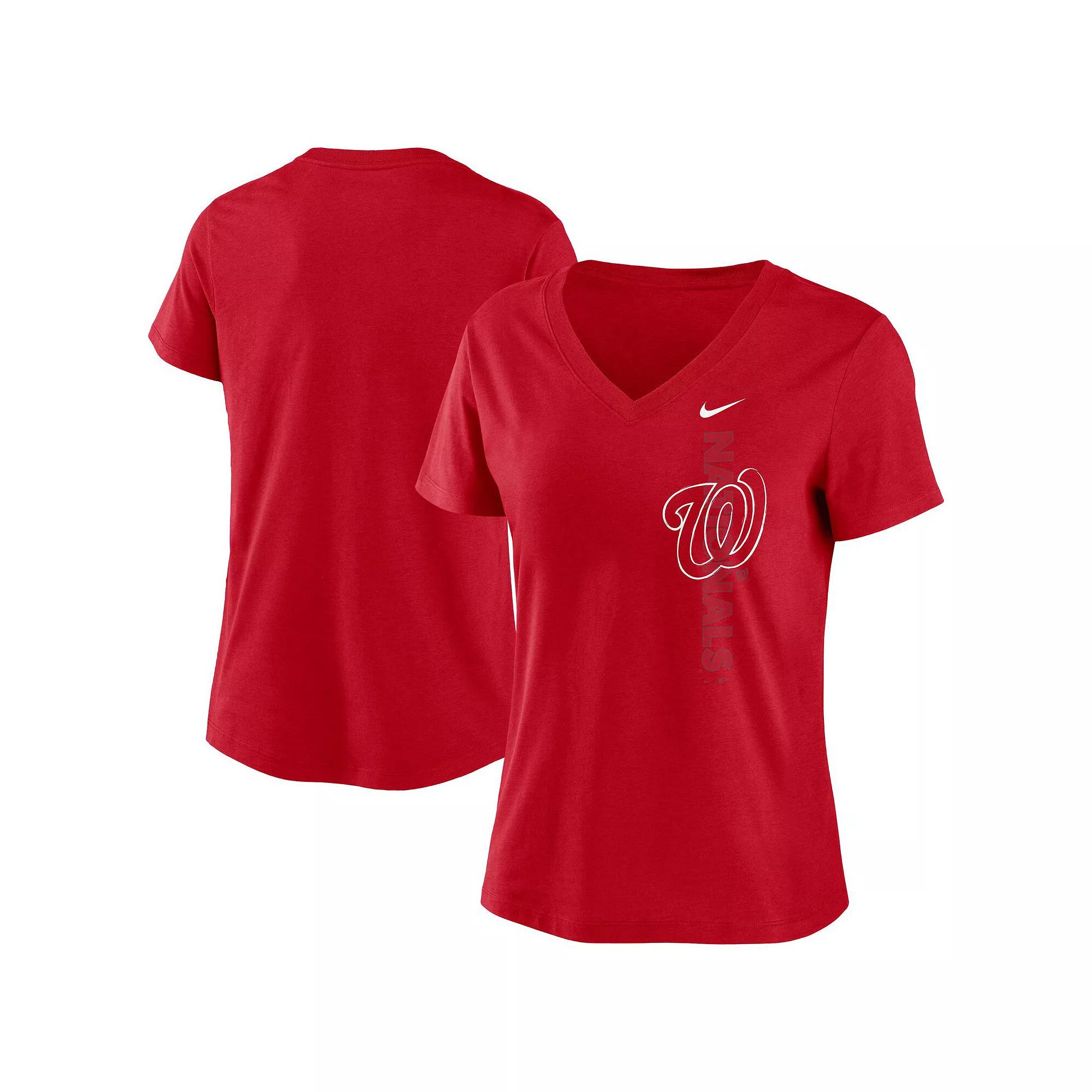 Womens Nike Washington Nationals Local Team Tri-Blend V-Neck T-Shirt Product Image