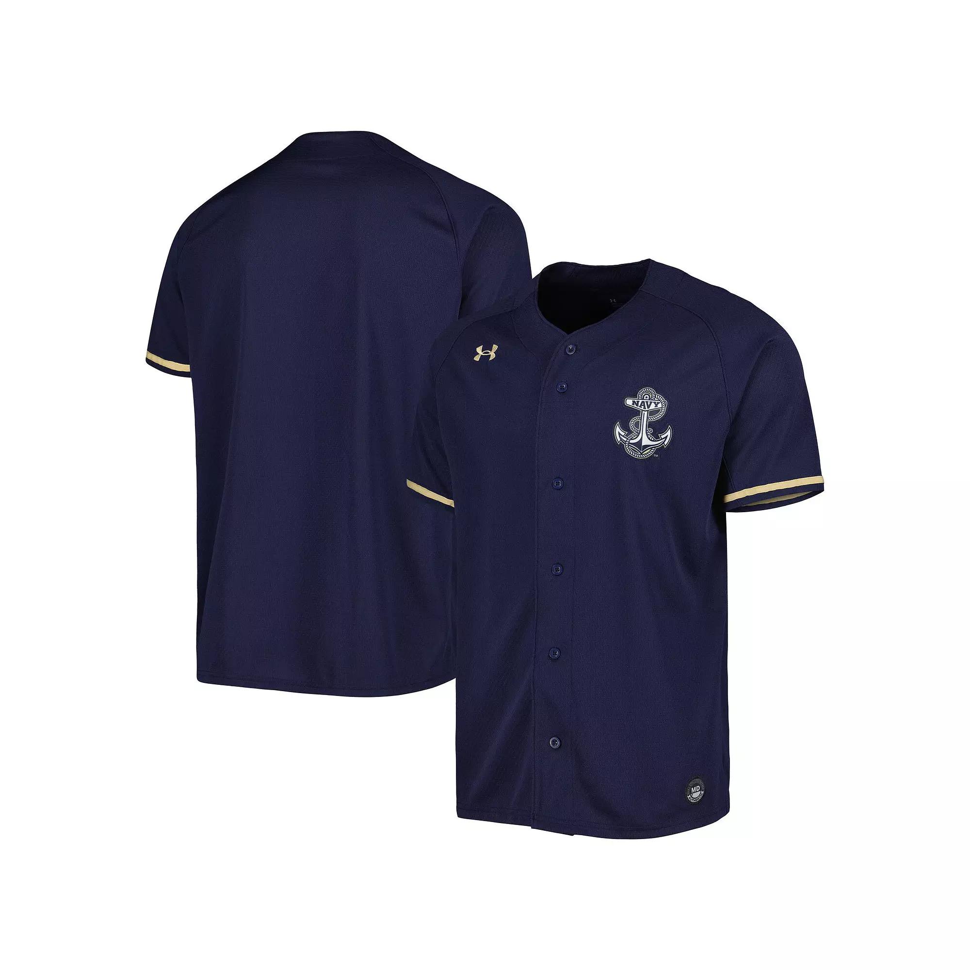 Men's Under Armour Navy Navy Midshipmen Replica Baseball Jersey,  Product Image