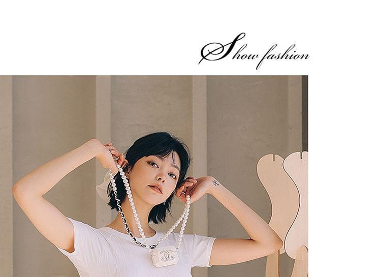 Short-Sleeve Open Back Swim Dress Product Image