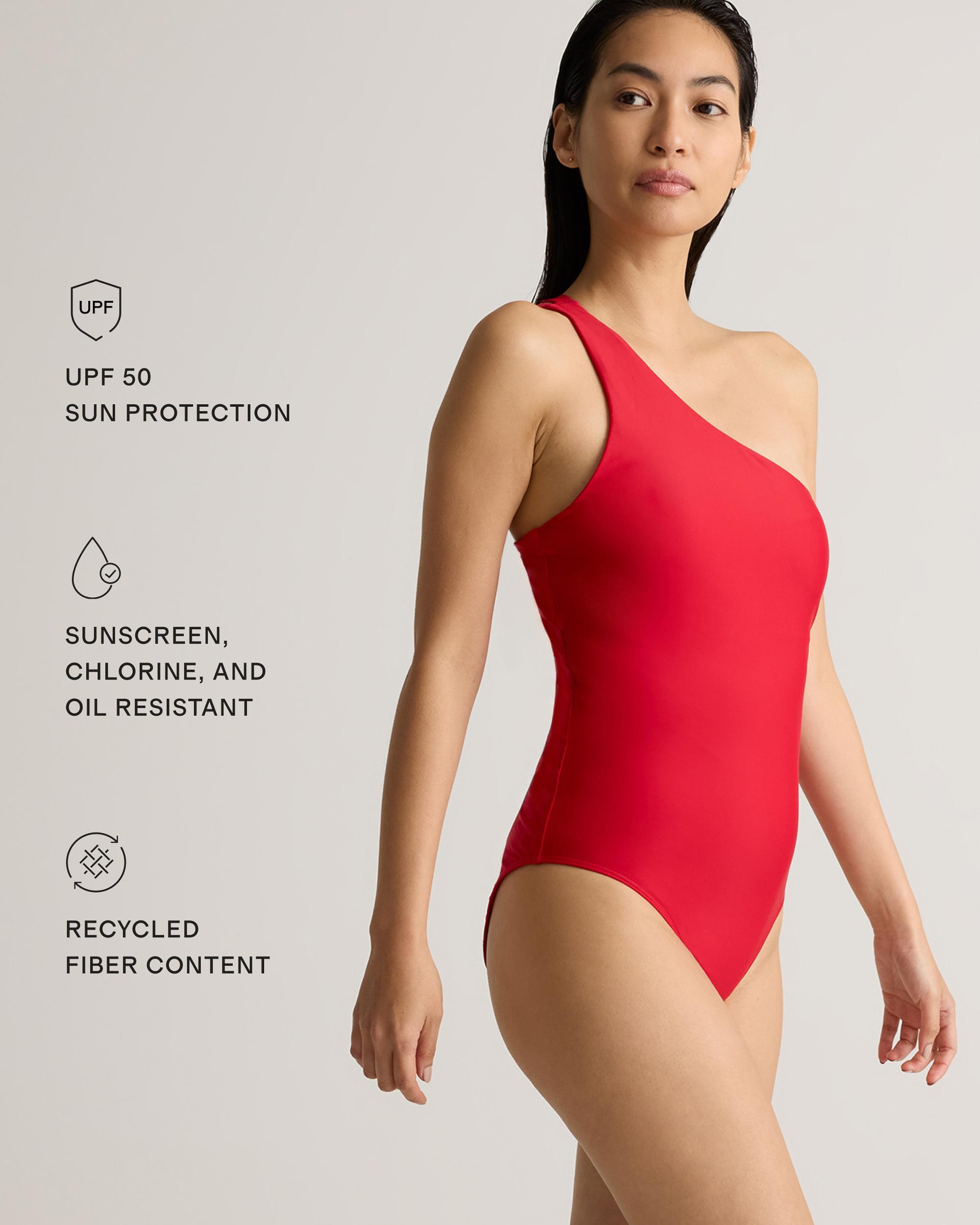 Quince | Women's Italian One Shoulder One-Piece Swimsuit 78% Recycled Polyamide, 22% Spandex Product Image
