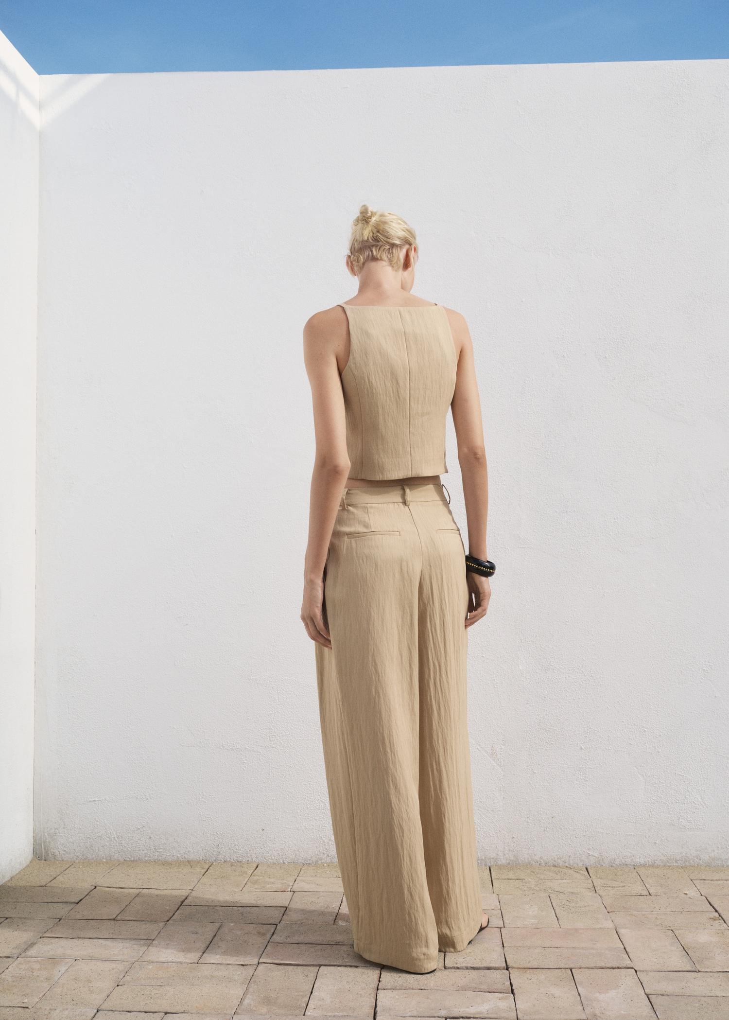 Straight mid-rise suit pants - Women | MANGO USA Product Image