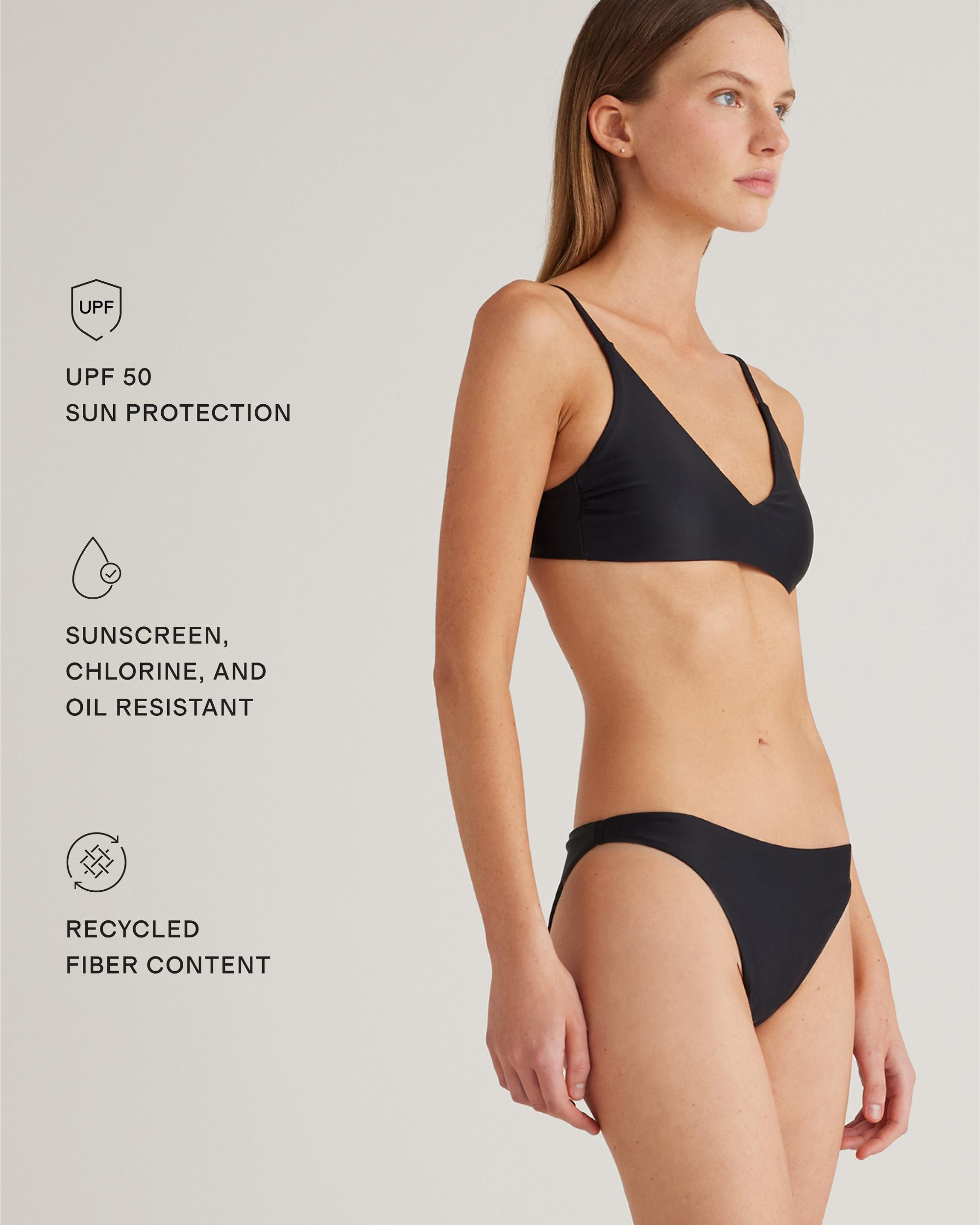 Quince | Women's Italian V-Neck Bikini Top 78% Recycled Polyamide, 22% Spandex Product Image