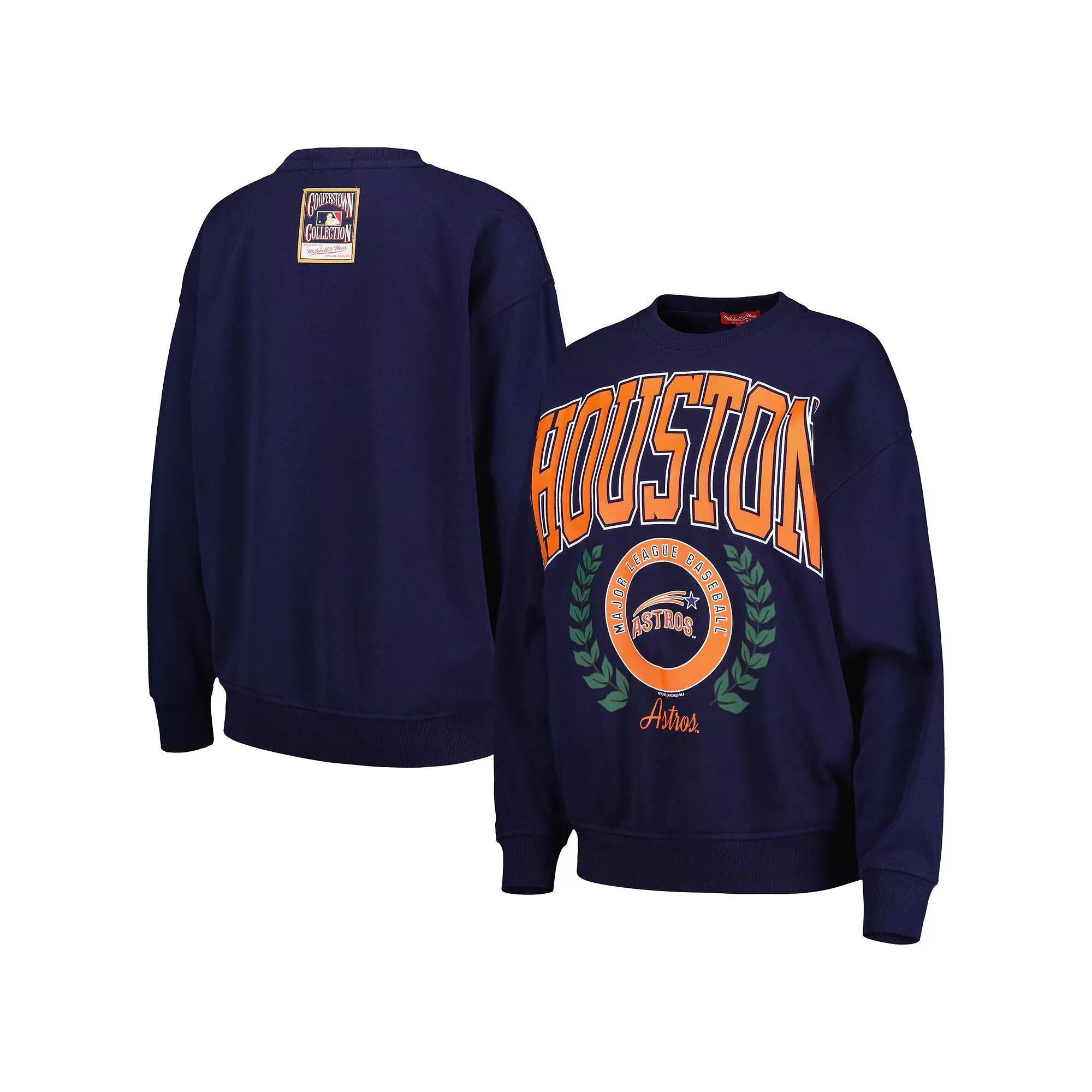 Womens Mitchell & Ness Houston Astros Logo Lt 2.0 Pullover Sweatshirt Blue Product Image