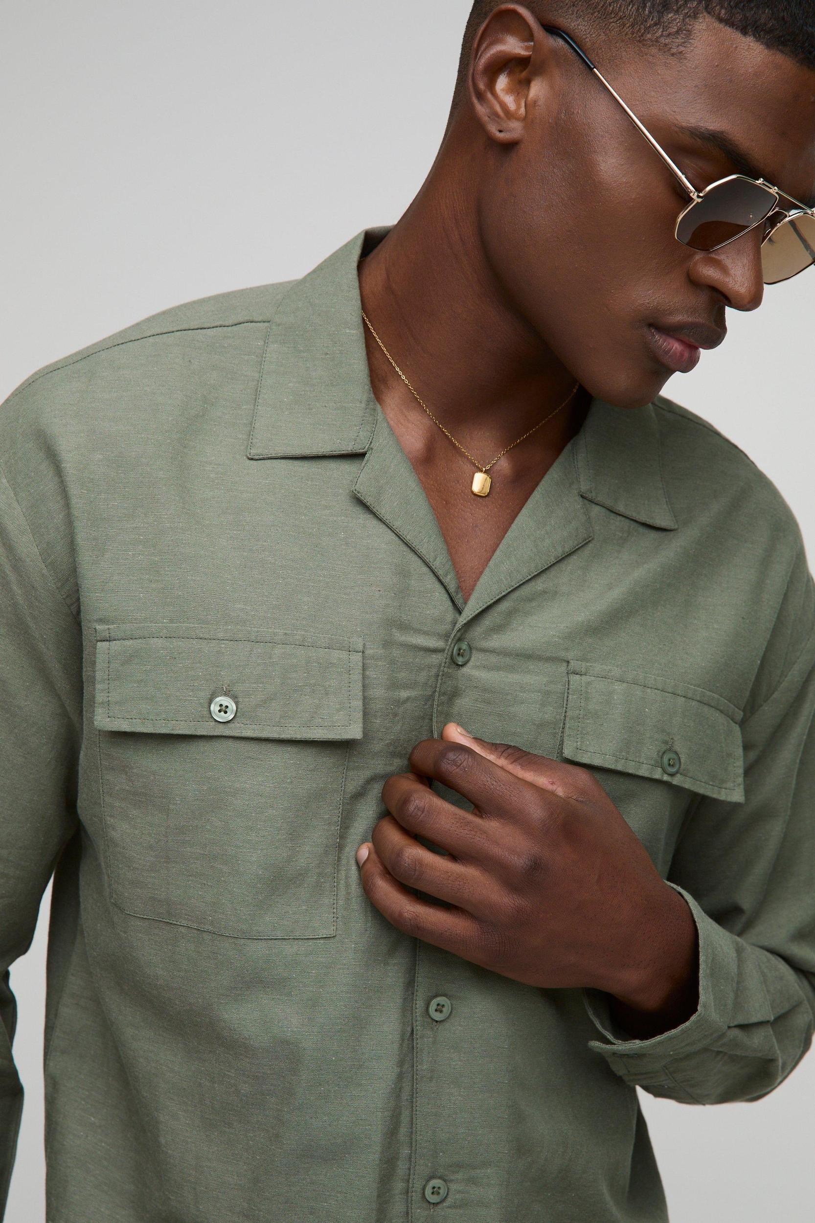 Oversized Cargo Pocket Shirt & Pants Set | boohooMAN USA Product Image