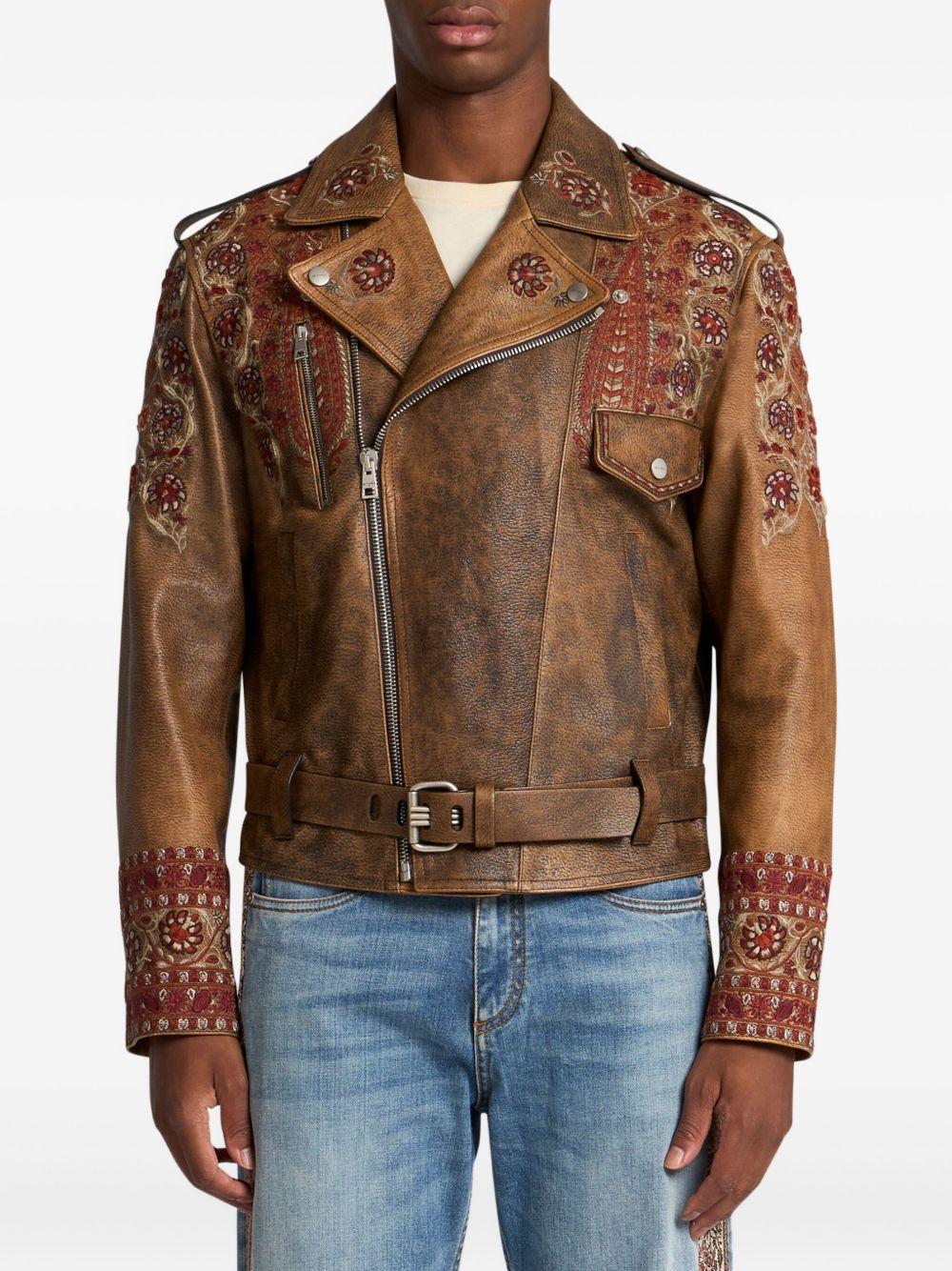leather biker jacket Product Image
