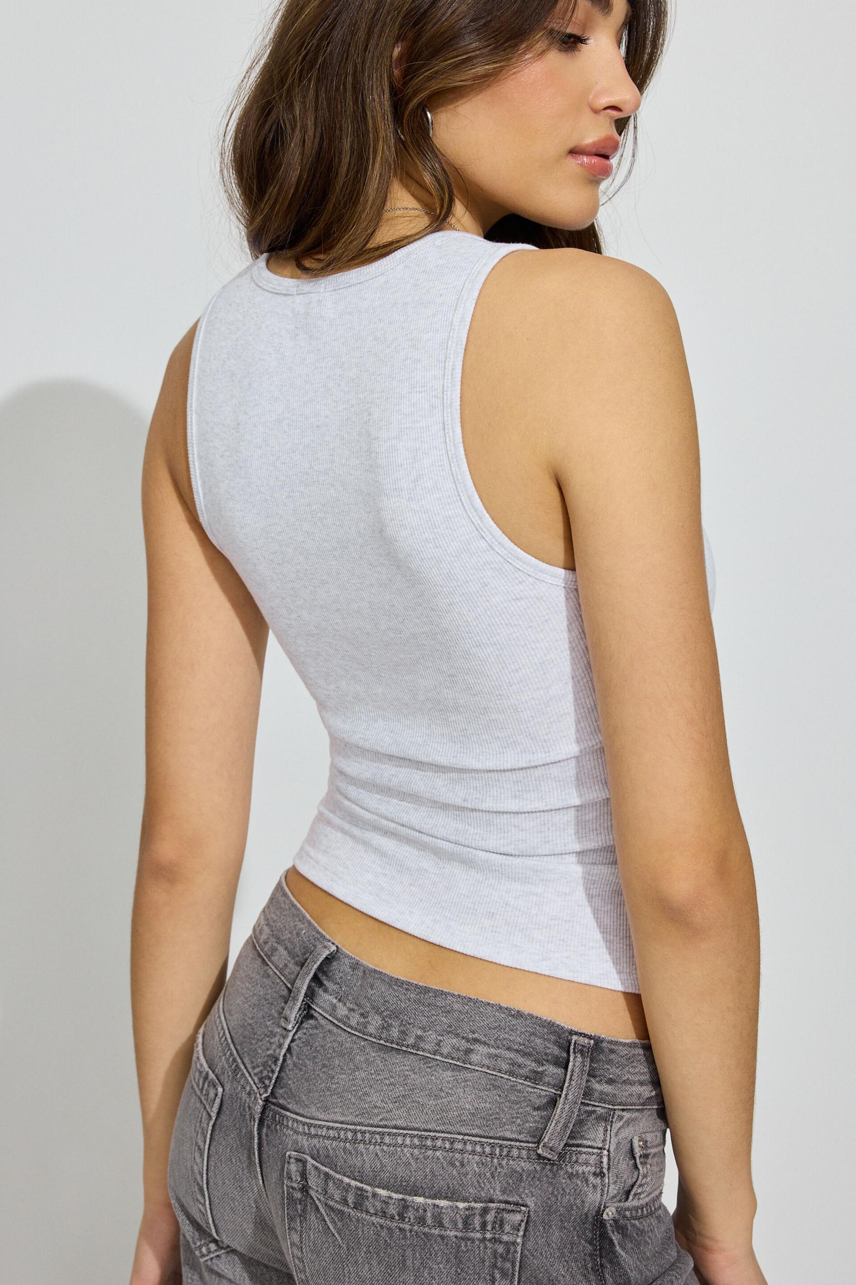 Scoop Neck Ribbed Tank Top Product Image