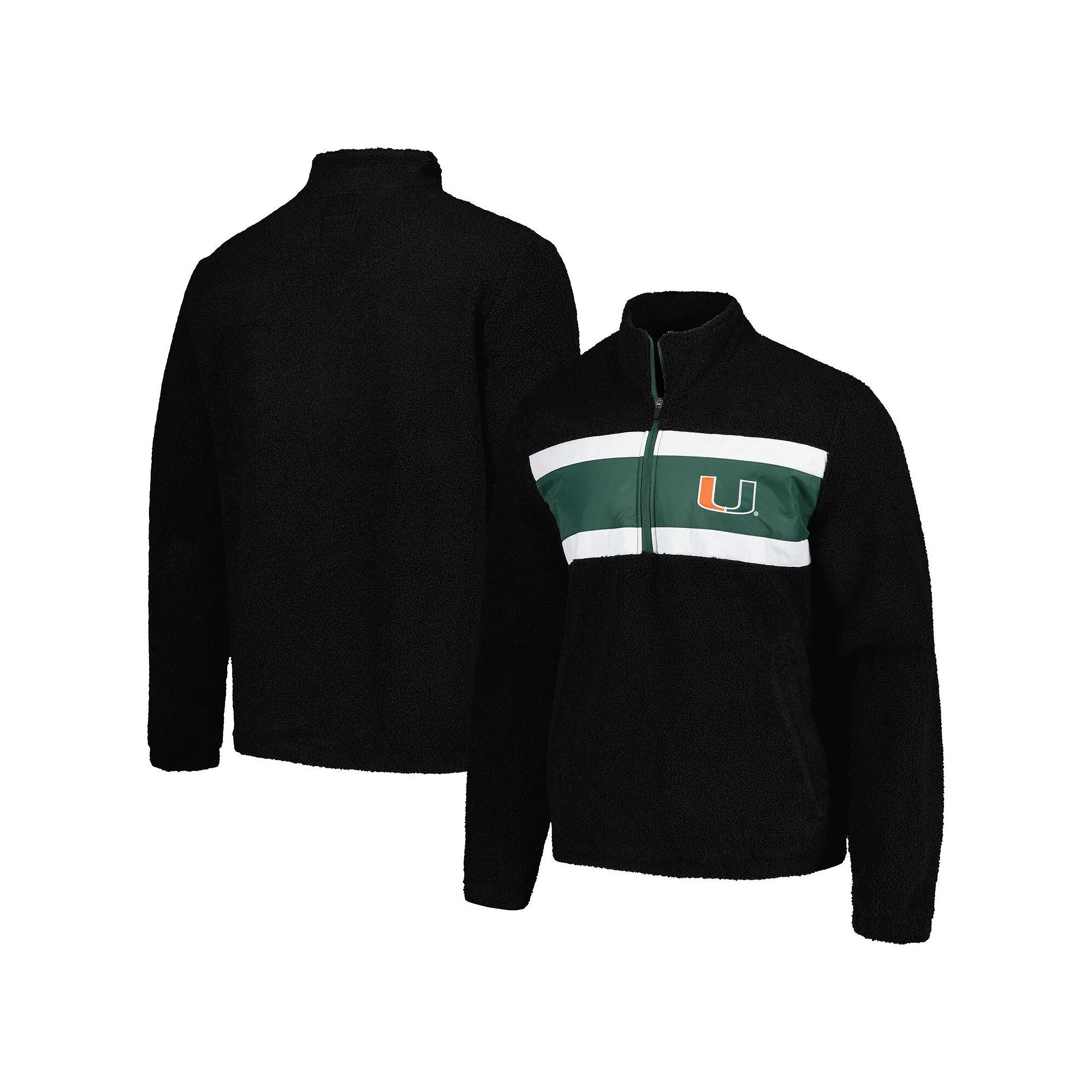 Men's G-III Sports by Carl Banks Black Miami Hurricanes Pinch Runner Half-Zip Top, Size: Medium Product Image