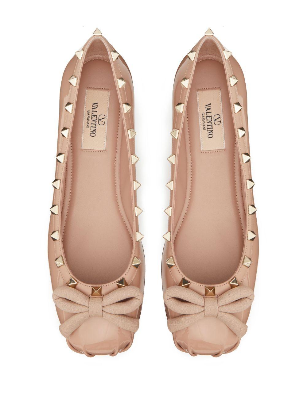 Rockstud patent-leather ballerina shoes Product Image