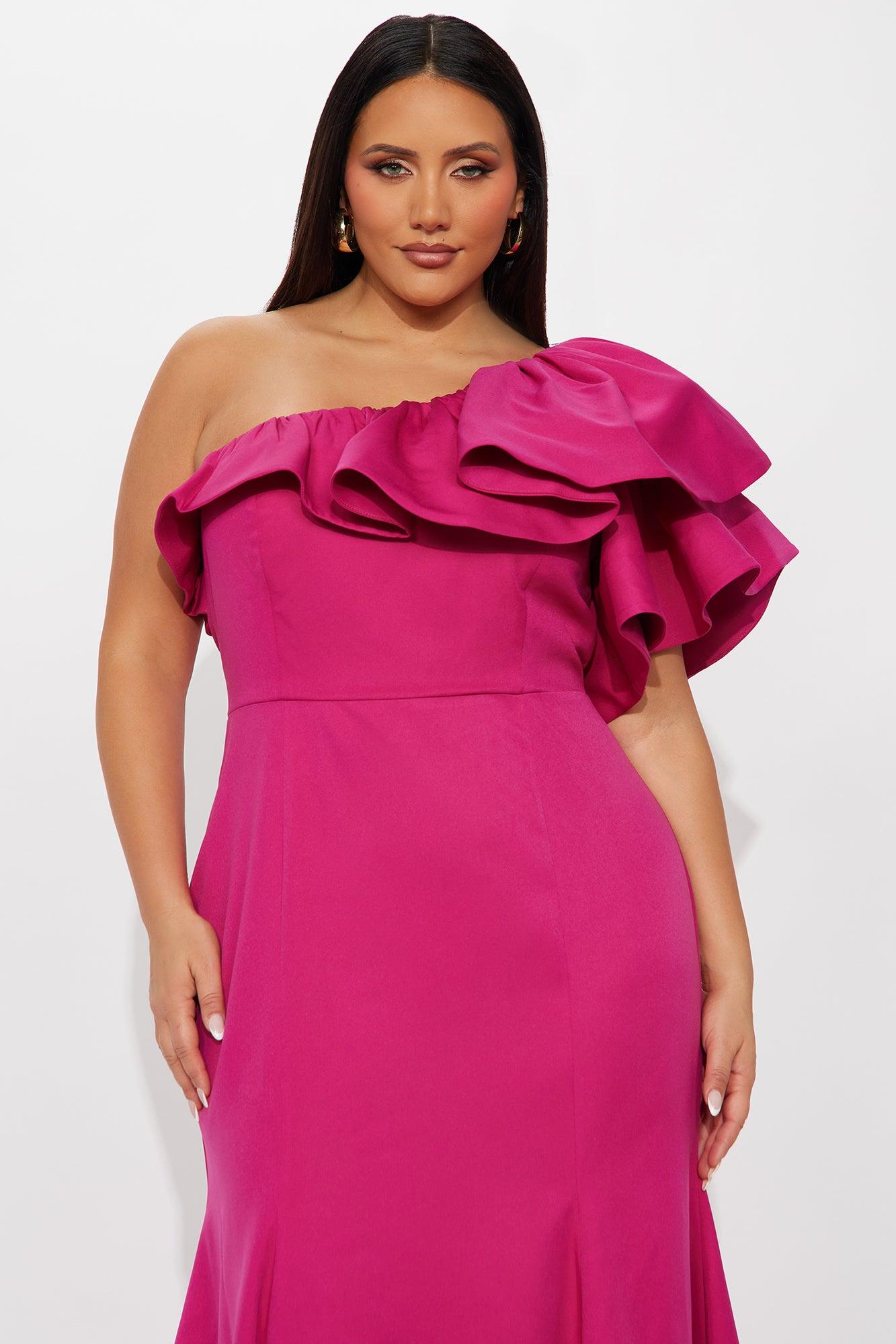 Guiselle Mermaid Maxi Gown - Magenta Female Product Image