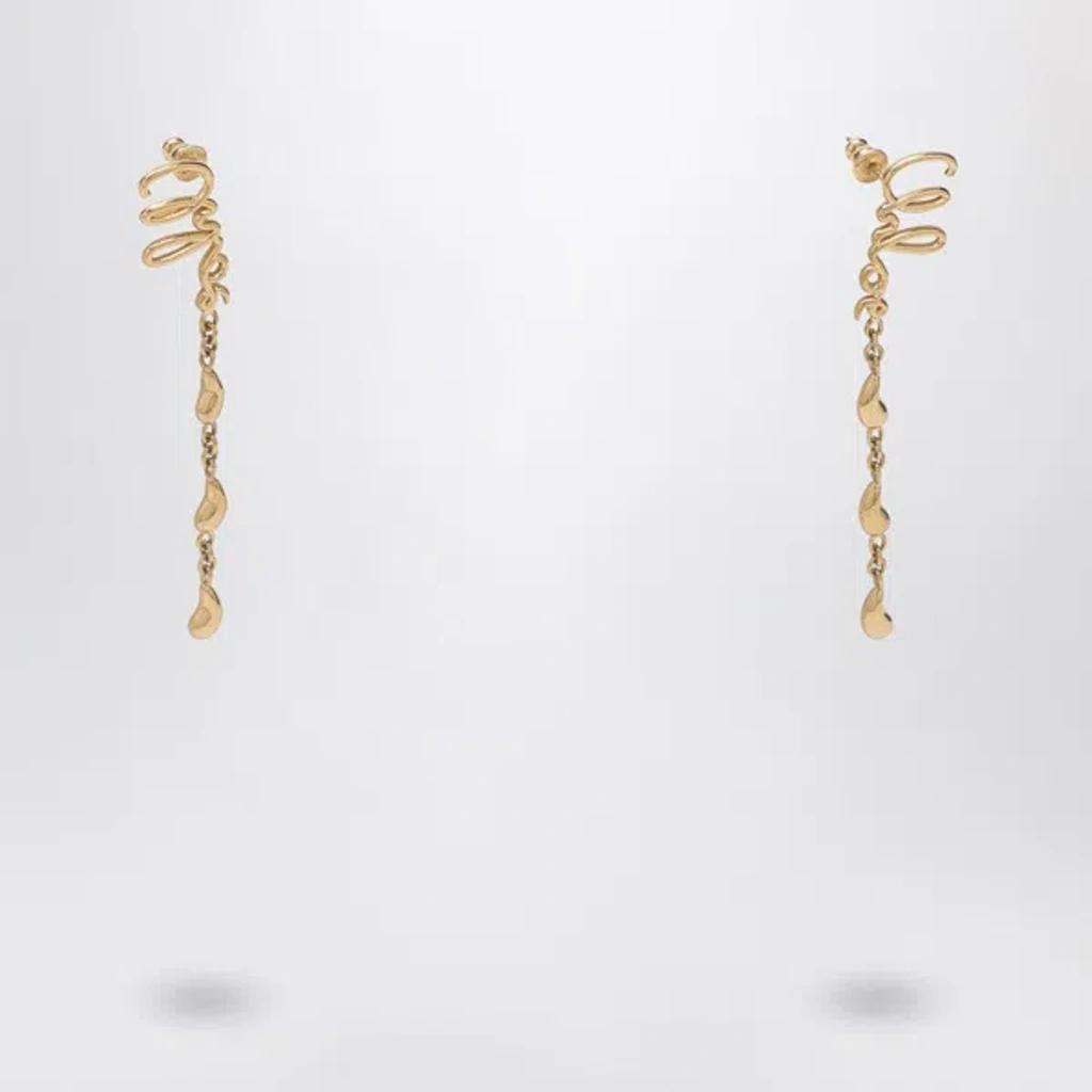 CHLOÉ Iconic Signature Dangling Earrings In Gold Product Image