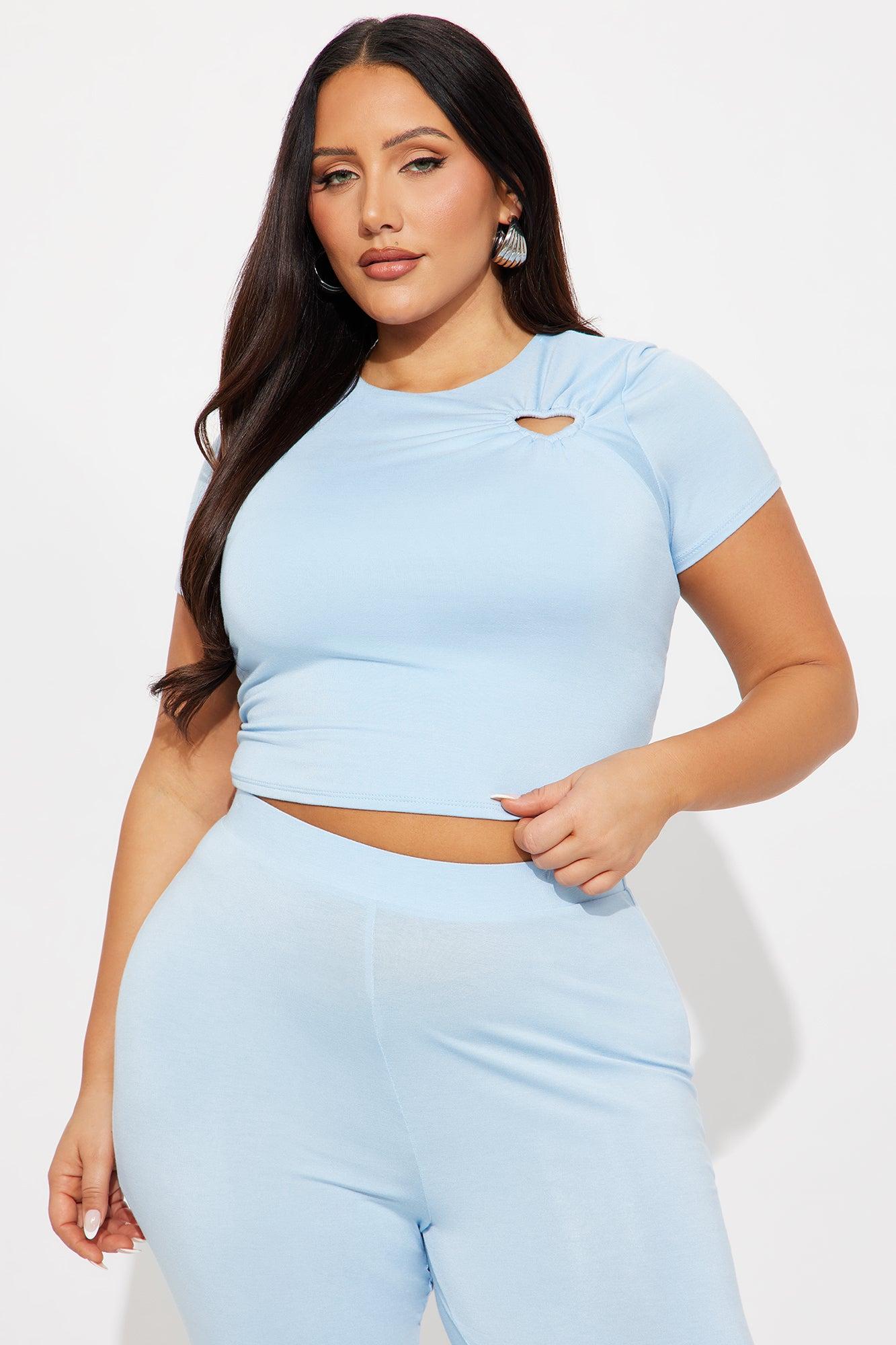 Heart Feelings Pant Set - Light Blue Female Product Image