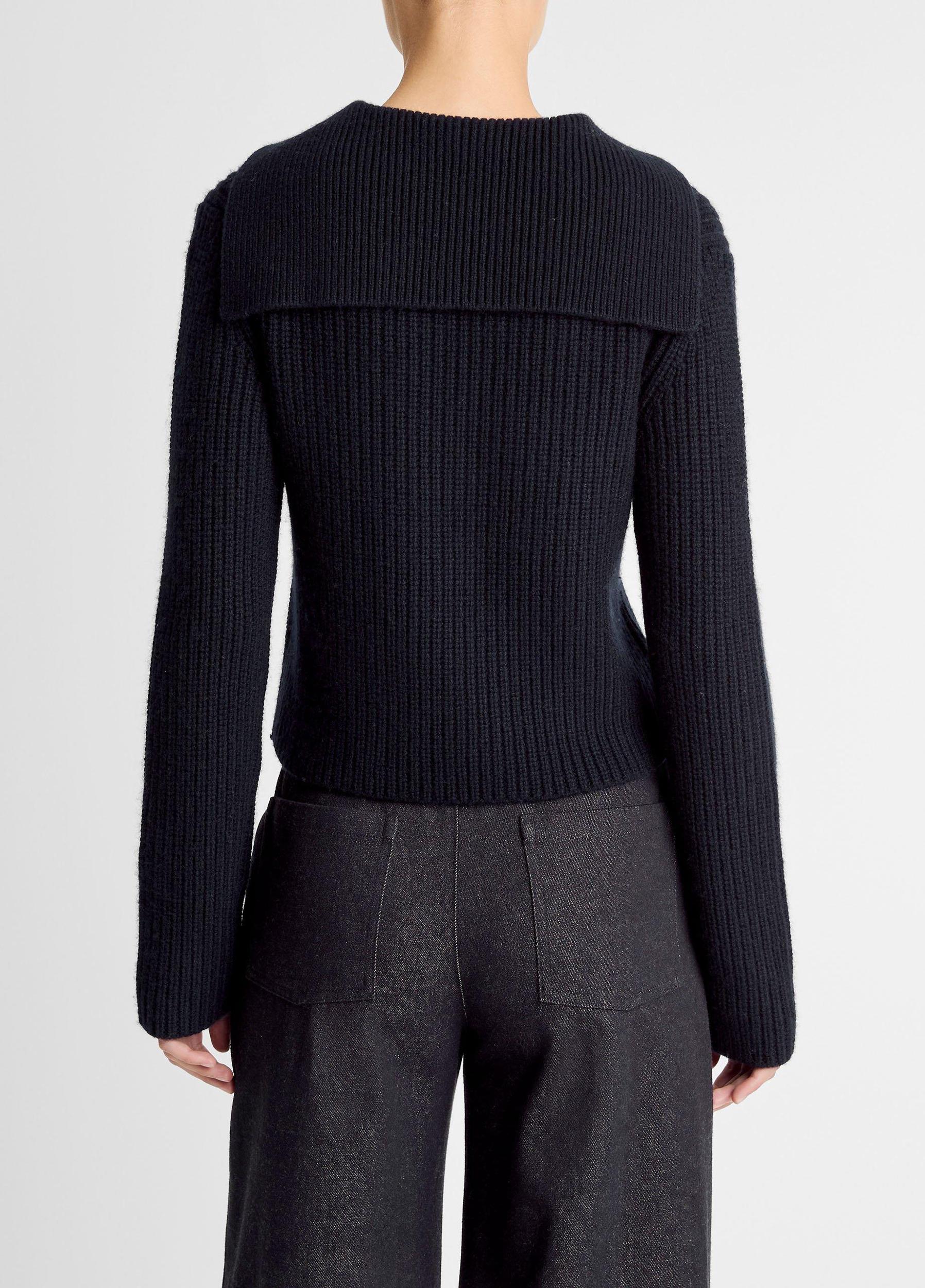 Ribbed Wool-Cashmere Sailor-Collar Sweater Product Image