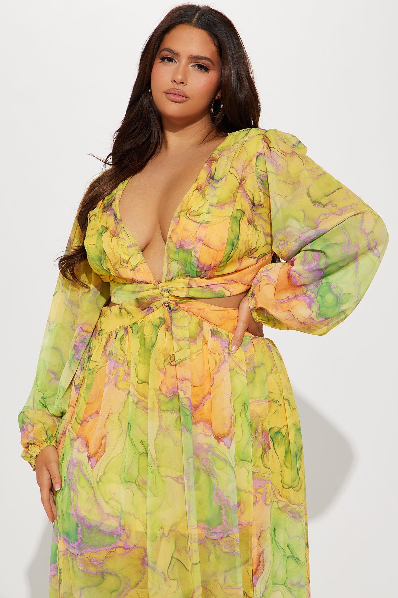 Willow Maxi Dress - Yellow/combo Product Image