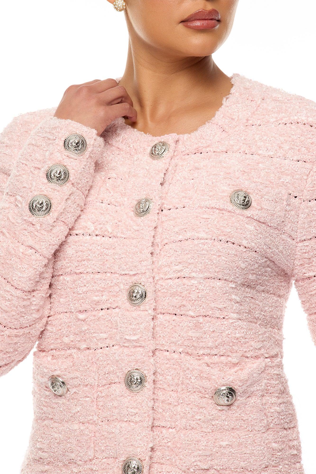 Breanna Tweed Short Set - Light Pink Female Product Image