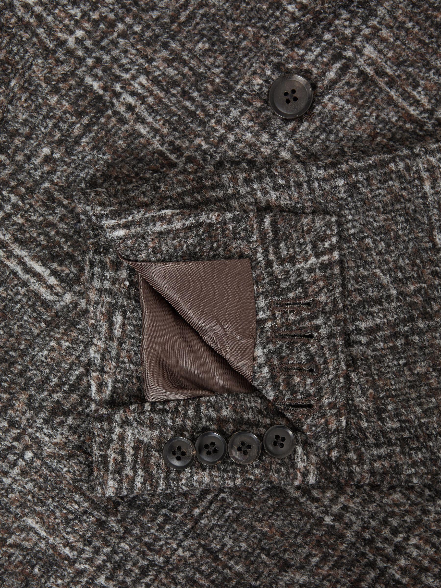 Slim Fit Wool Blend Checked Single Breasted Blazer in Charcoal Product Image