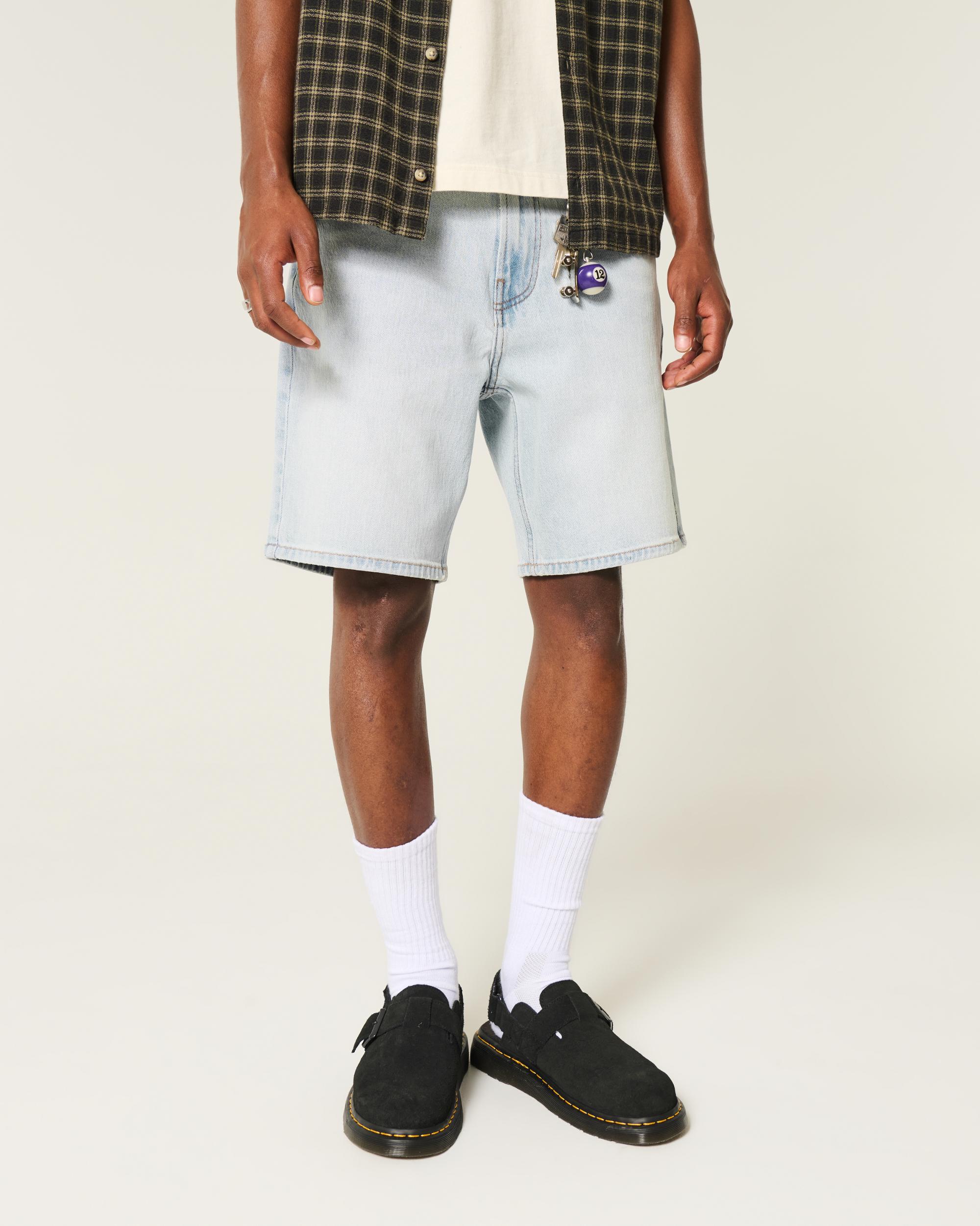 Above-the-Knee Loose Denim Shorts Product Image