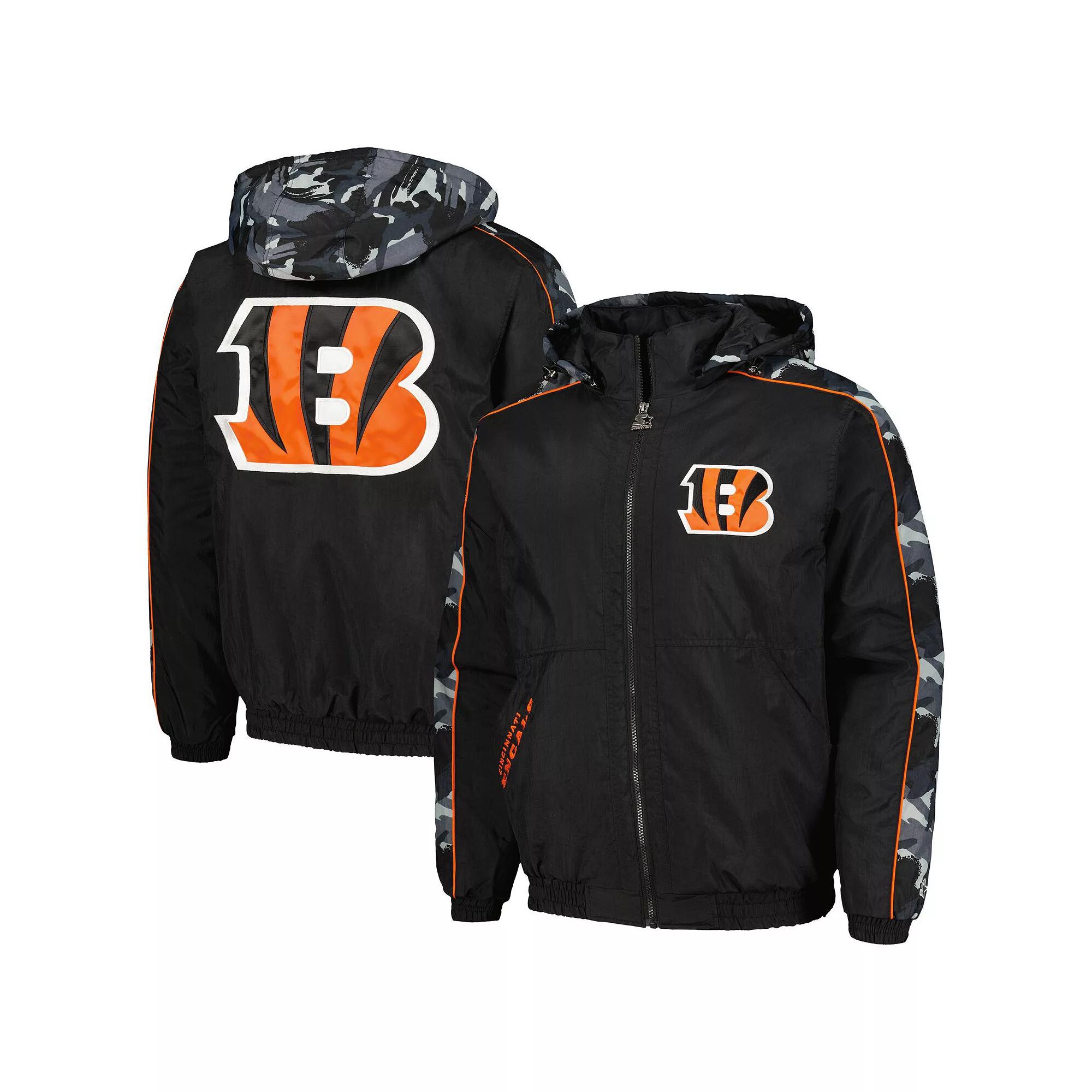 Men's Starter Black Cincinnati Bengals Thursday Night Gridiron Full-Zip Hoodie, Size: Medium Product Image