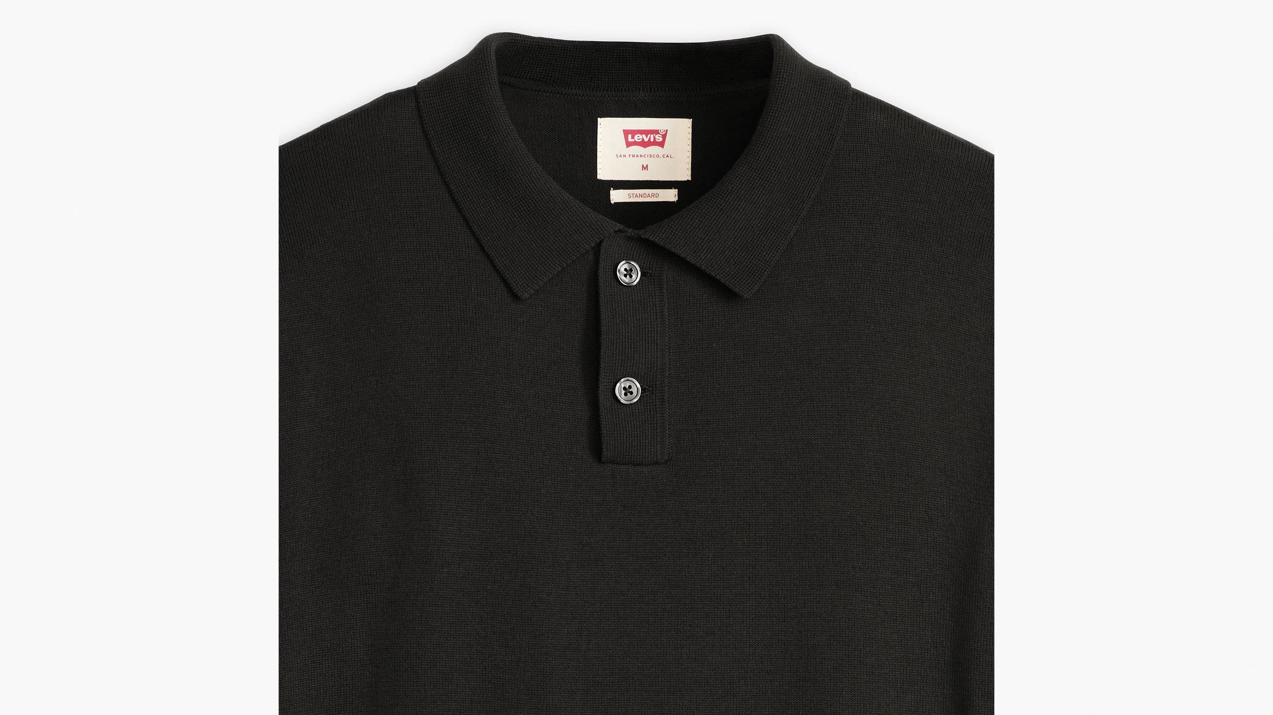 Long Sleeve Sweater Polo Product Image