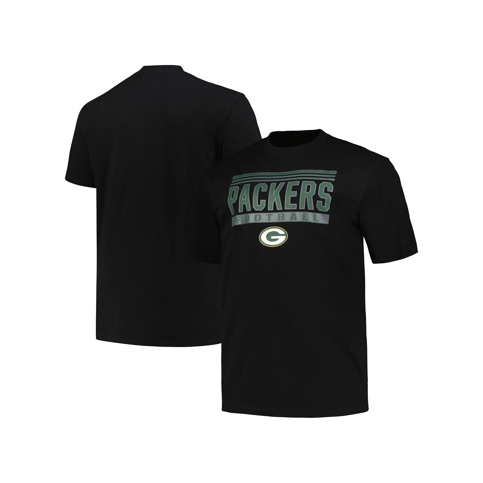 Men's Fanatics Branded Black Green Bay Packers Big & Tall Pop T-Shirt, Size: 3XLT Product Image