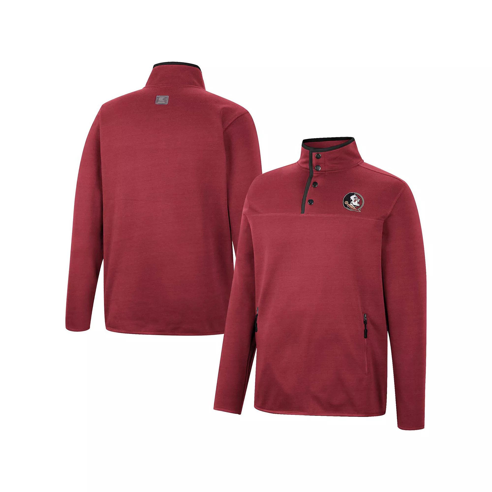 Men's Colosseum Garnet Florida State Seminoles Rebound Quarter-Snap Jacket,  Product Image