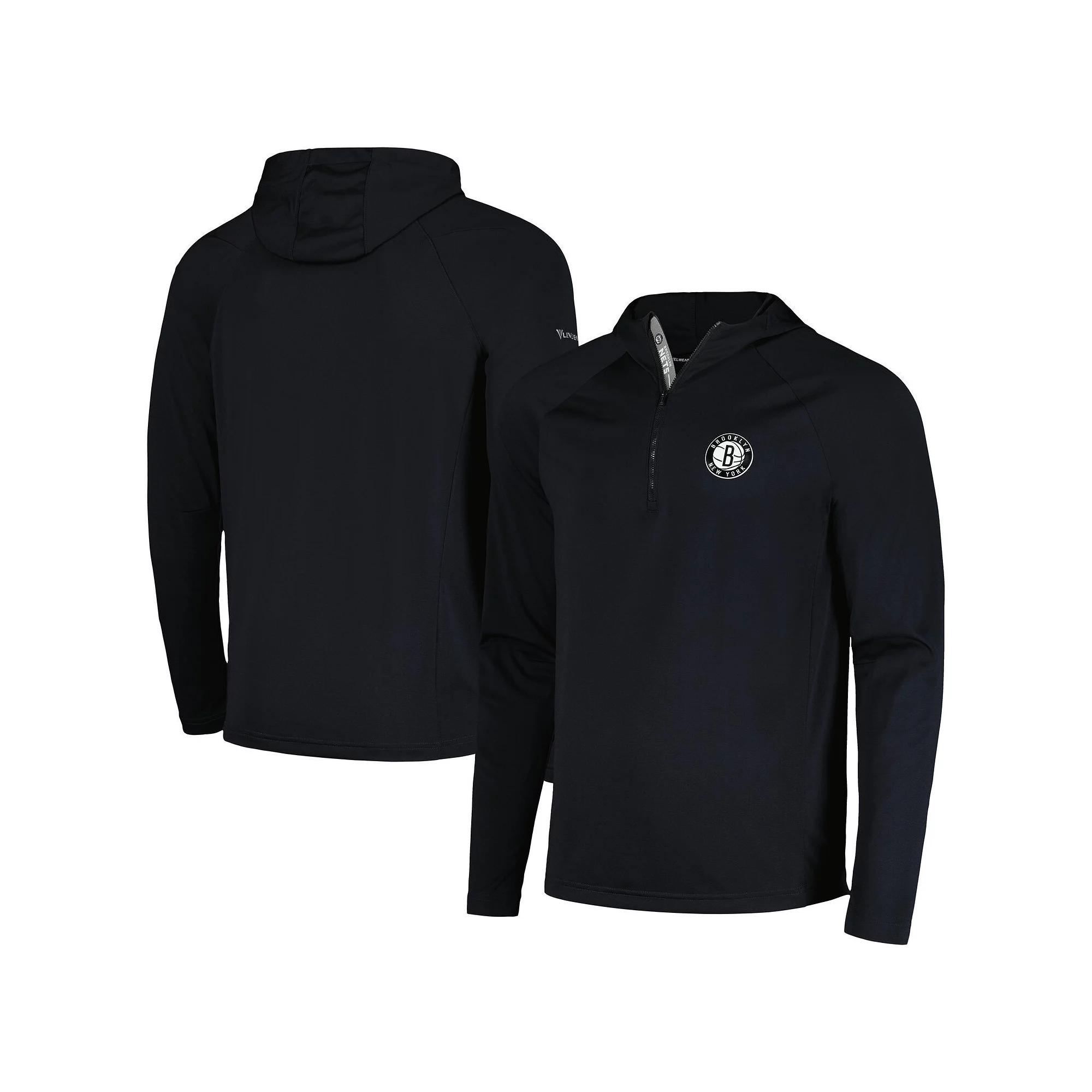 Men's Levelwear Black Chicago Bulls Zander Hoodie Raglan Quarter-Zip Top,  Product Image