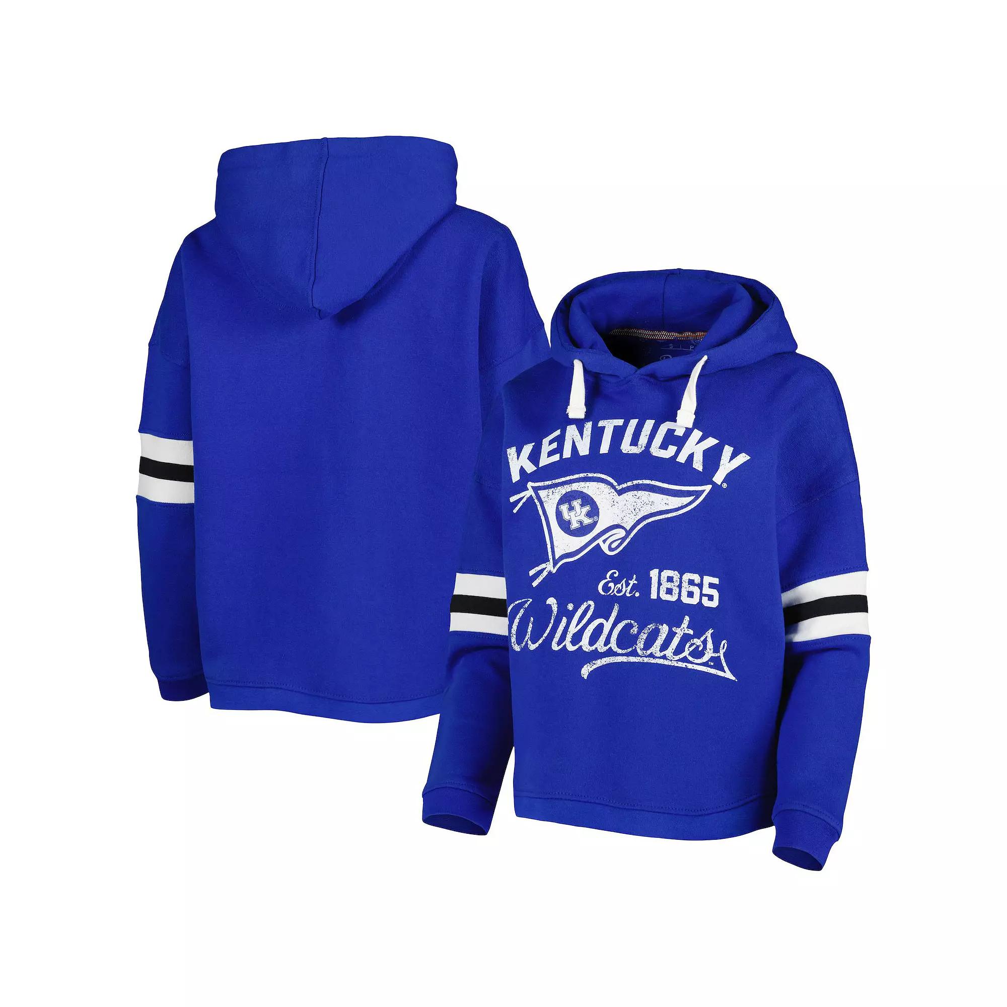 Women's Pressbox Royal Kentucky Wildcats Super Pennant Pullover Hoodie,  Product Image