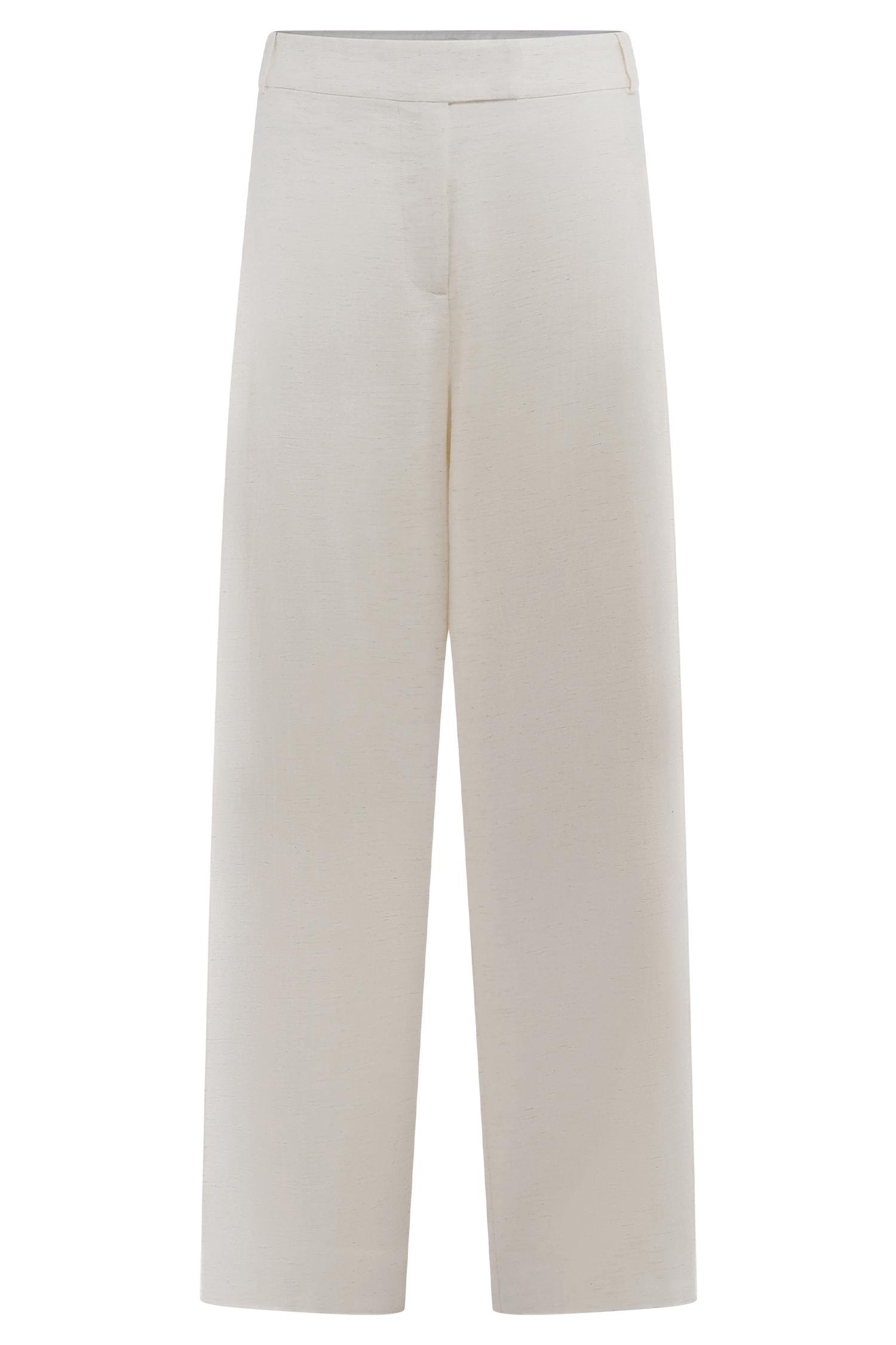 Cyrene Linen Wide Leg Pants - Oat Marle Product Image