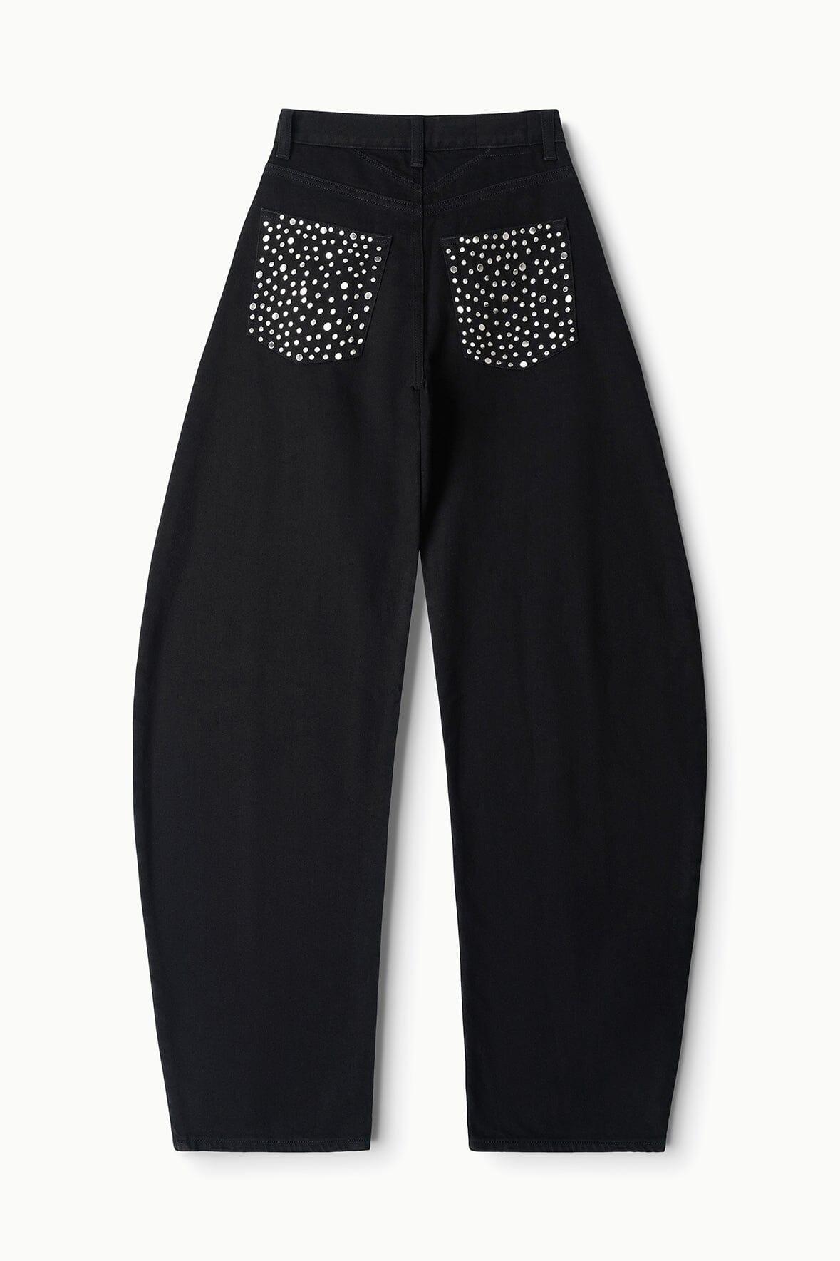 JACKSON STUDDED BARREL JEAN | BLACK Product Image