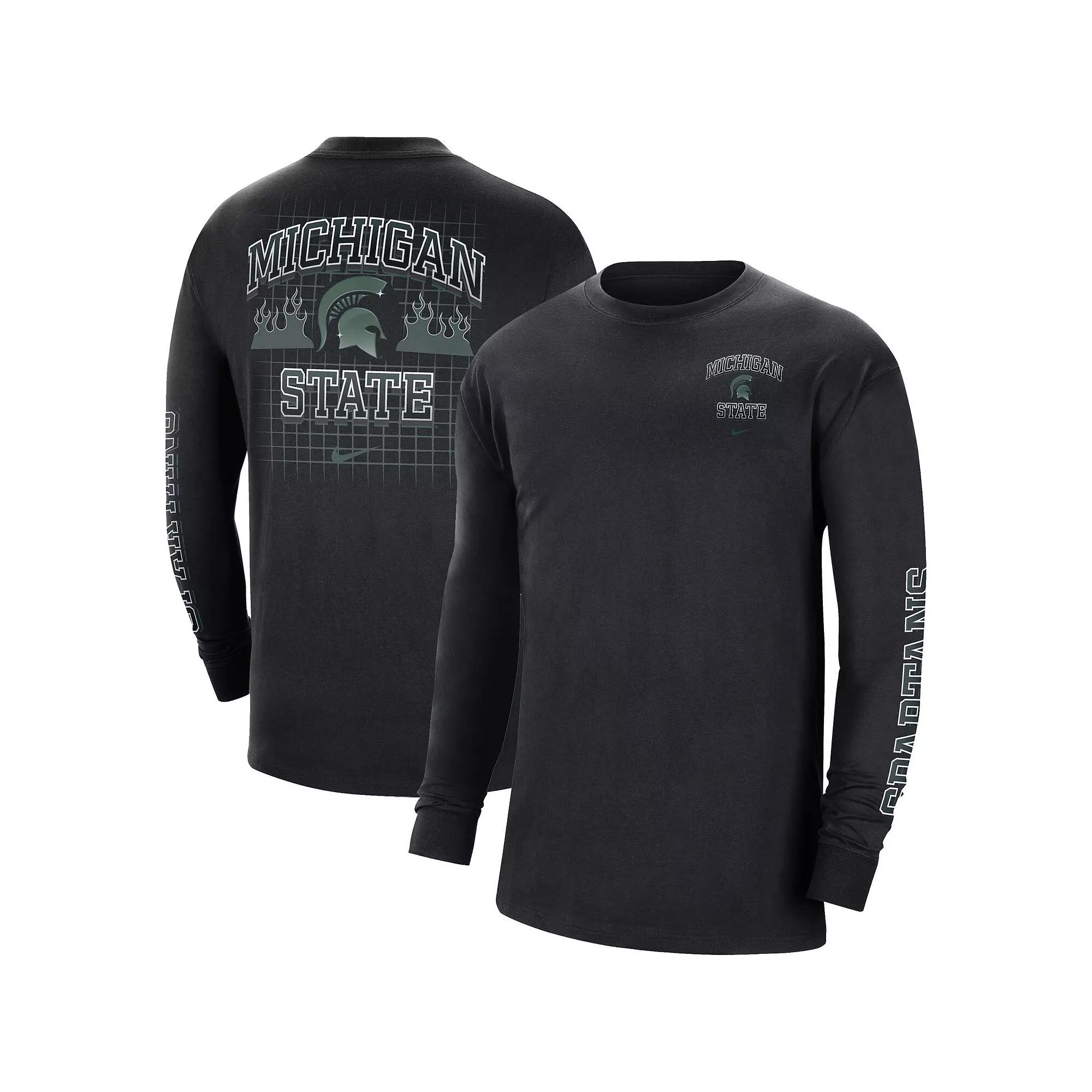 Men's Nike Black Michigan State Spartans Tour Max 90 Long Sleeve T-Shirt,  Product Image