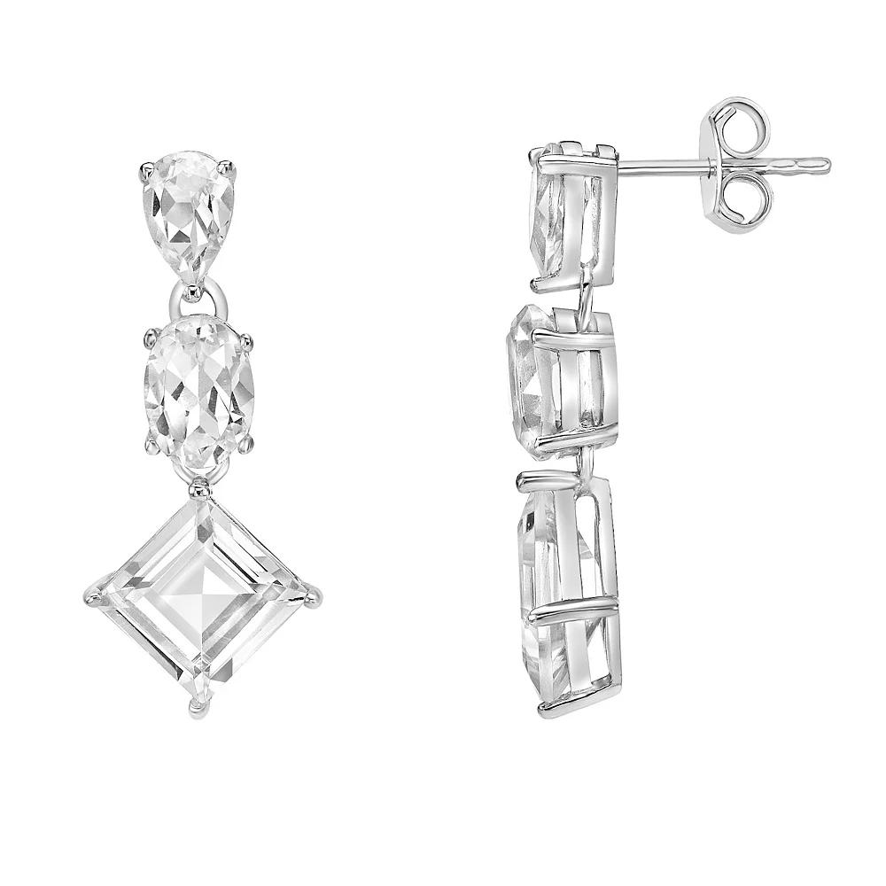 Gemminded Sterling Silver White Topaz Earrings, Women's Product Image
