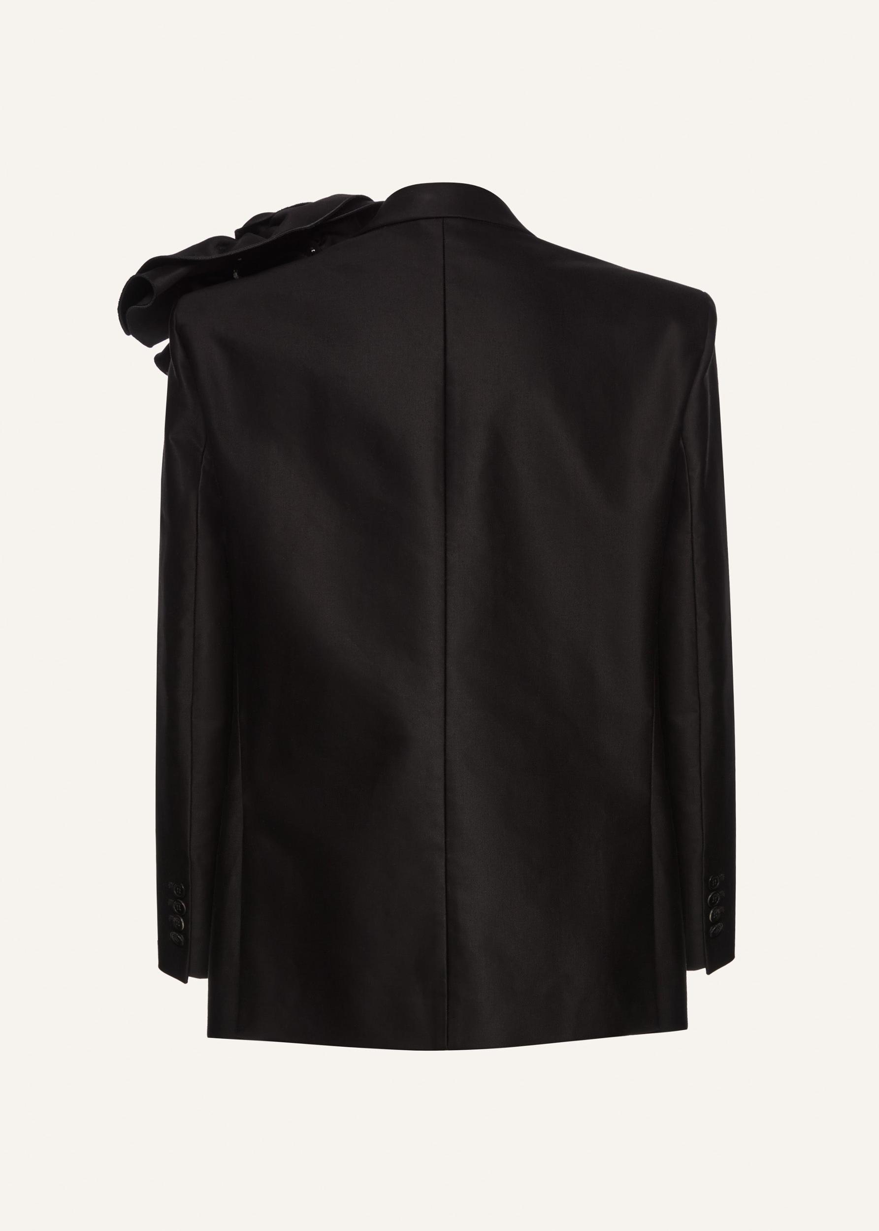 Classic flower appliqué blazer in black Product Image