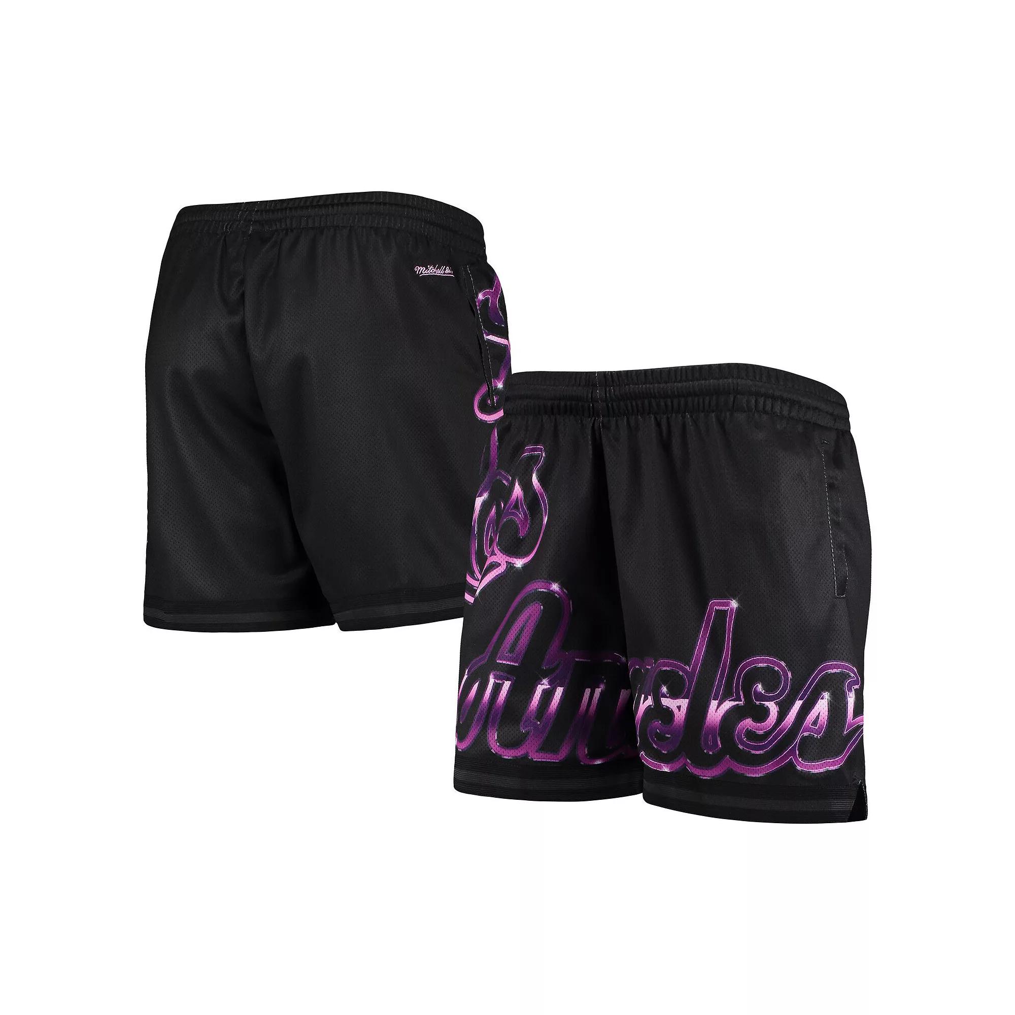 Women's Mitchell & Ness Black Los Angeles Lakers Big Face 4.0 Mesh Shorts,  Product Image