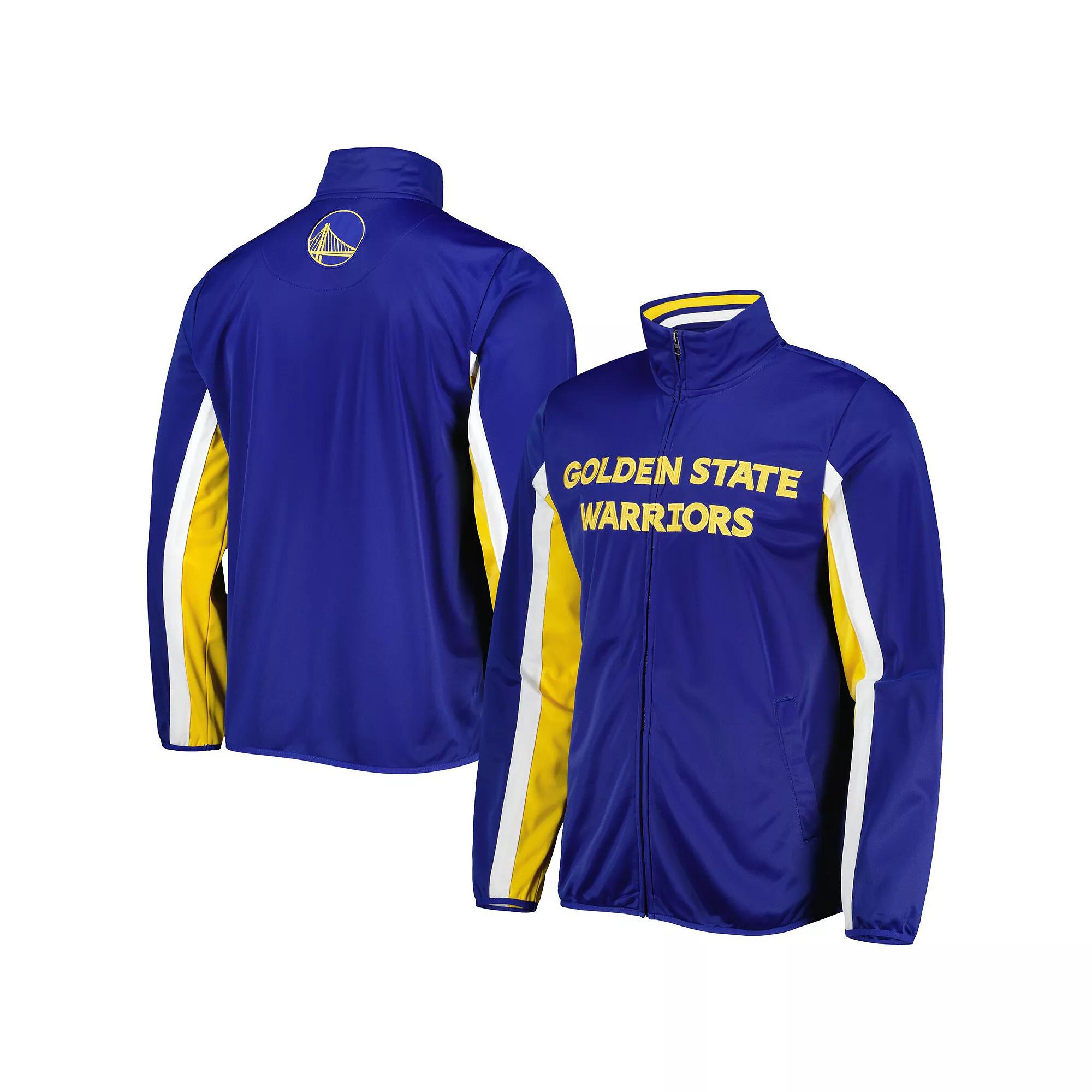 Men's G-III Sports by Carl Banks Royal Golden State Warriors Contender Wordmark Full-Zip Track Jacket,  Product Image