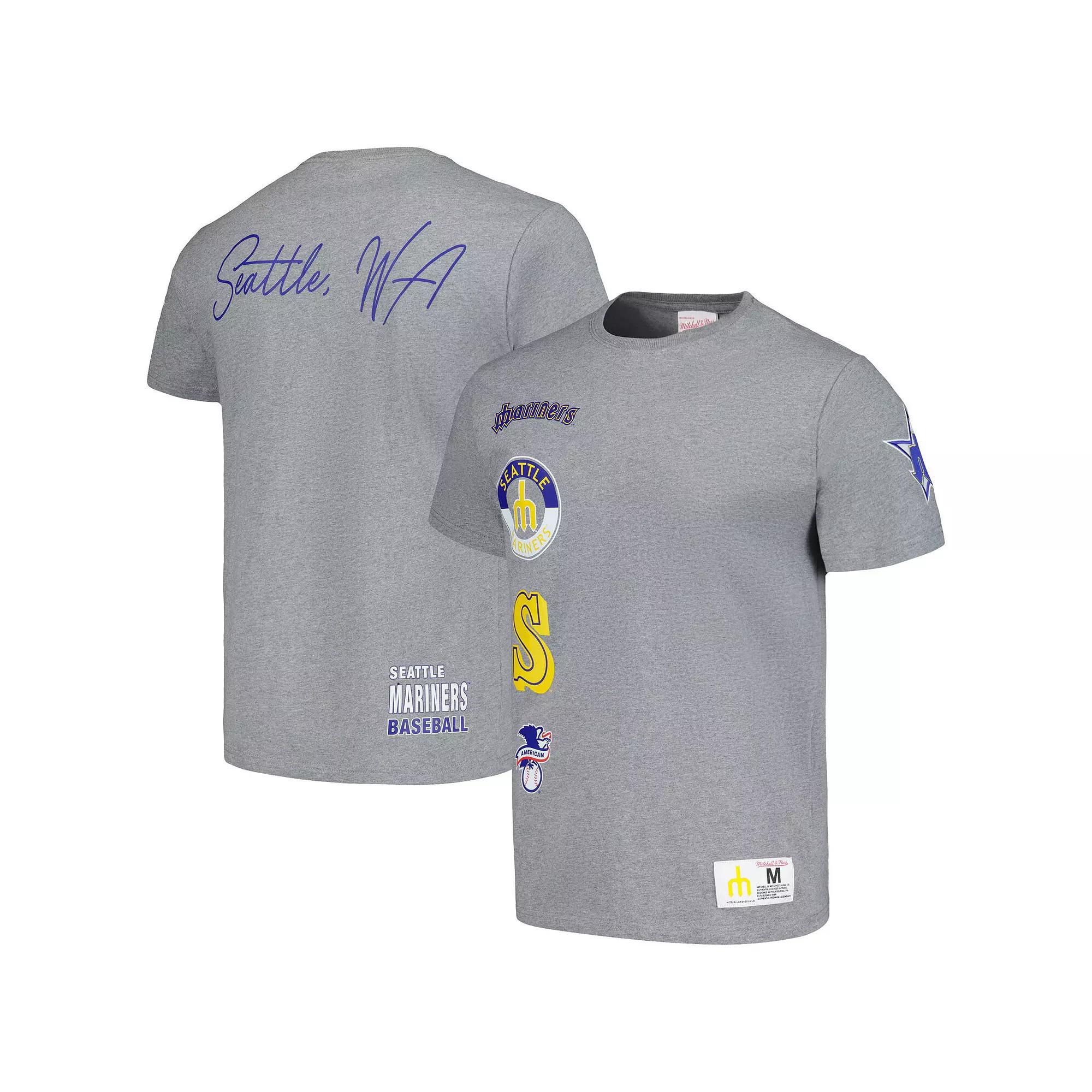 Men's Mitchell & Ness Heather Gray Seattle Mariners Cooperstown Collection City Collection T-Shirt,  Product Image