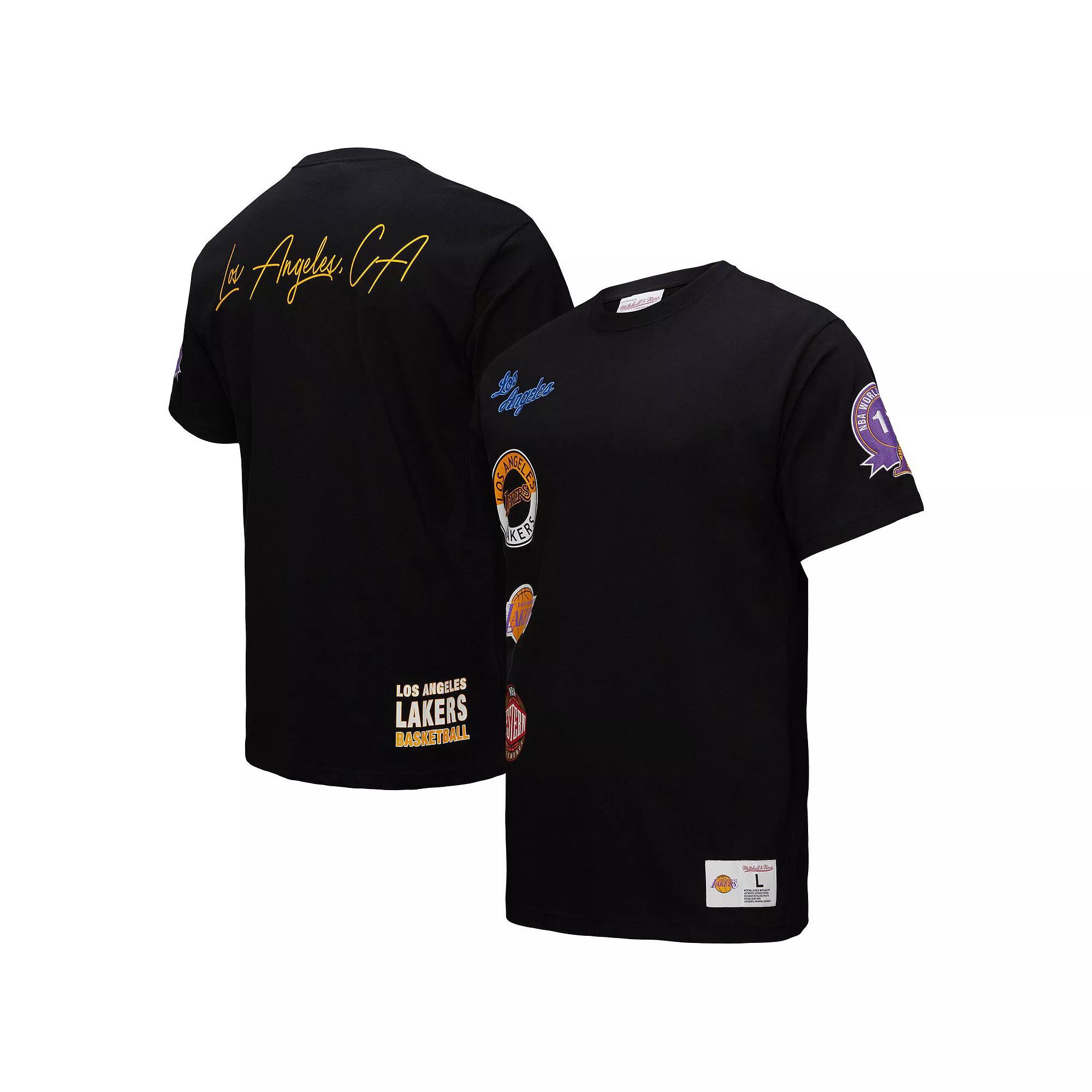 Men's Black Los Angeles Lakers Black Out Collection Vintage Premium T-Shirt,  Product Image