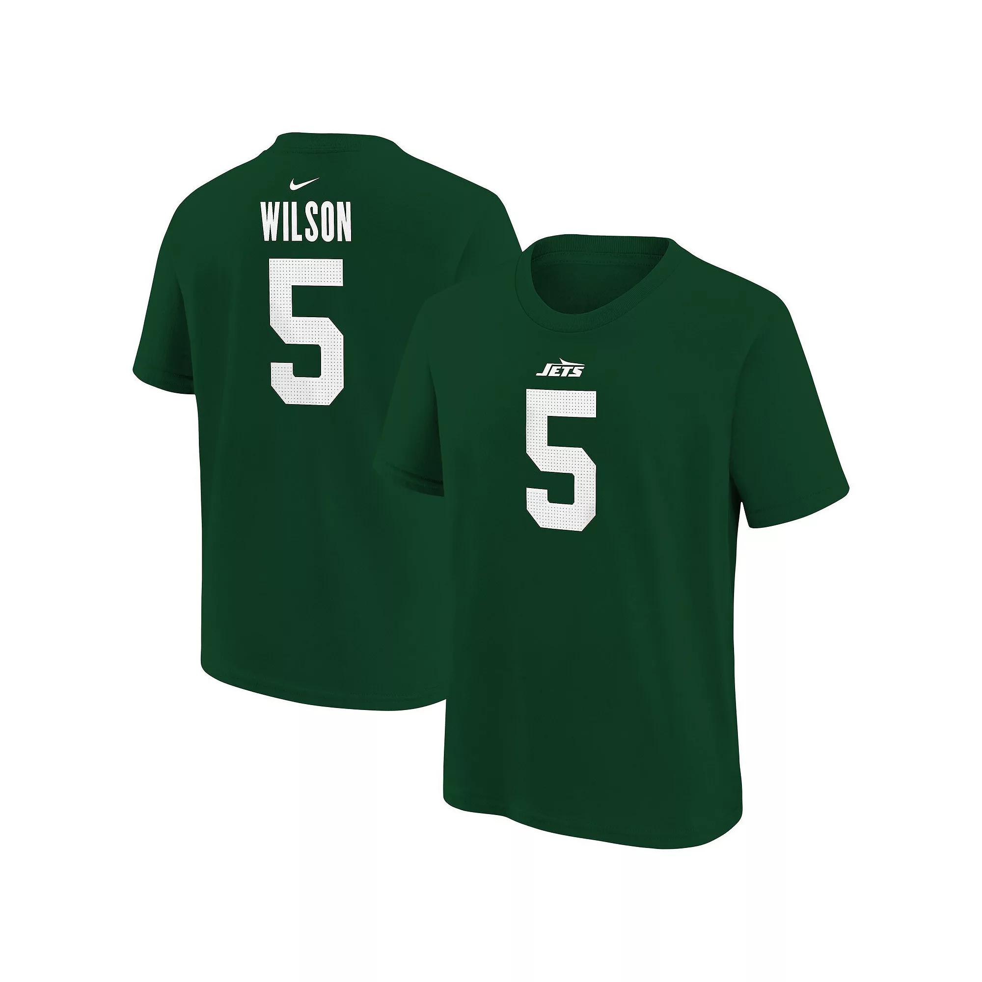Youth Nike Garrett Wilson Green New York Jets Player Name & Number T-Shirt, Boy's,  Product Image
