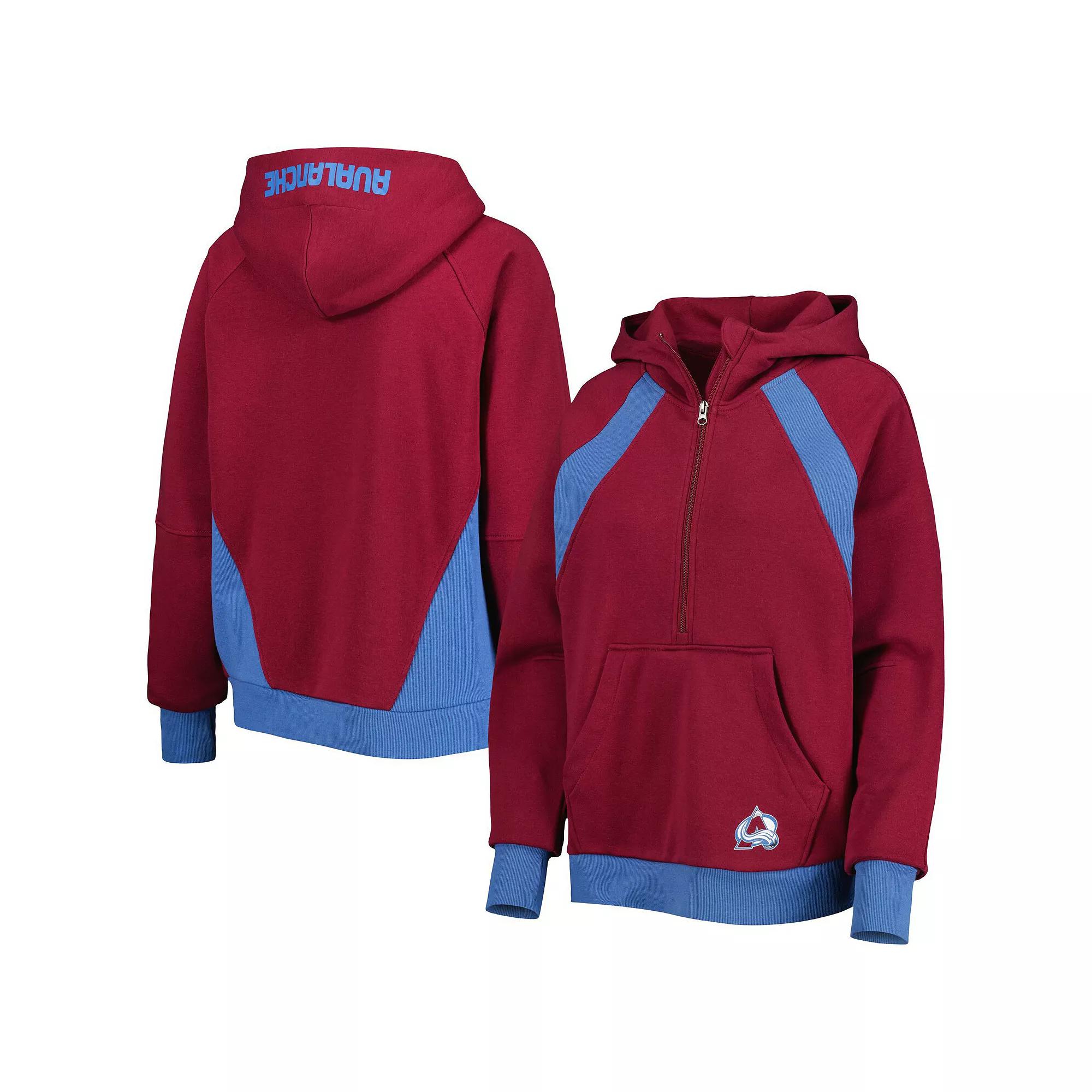 Women's Starter Burgundy Colorado Avalanche Wishbone Half-Zip Hoodie, Size: Small, Med Re Product Image