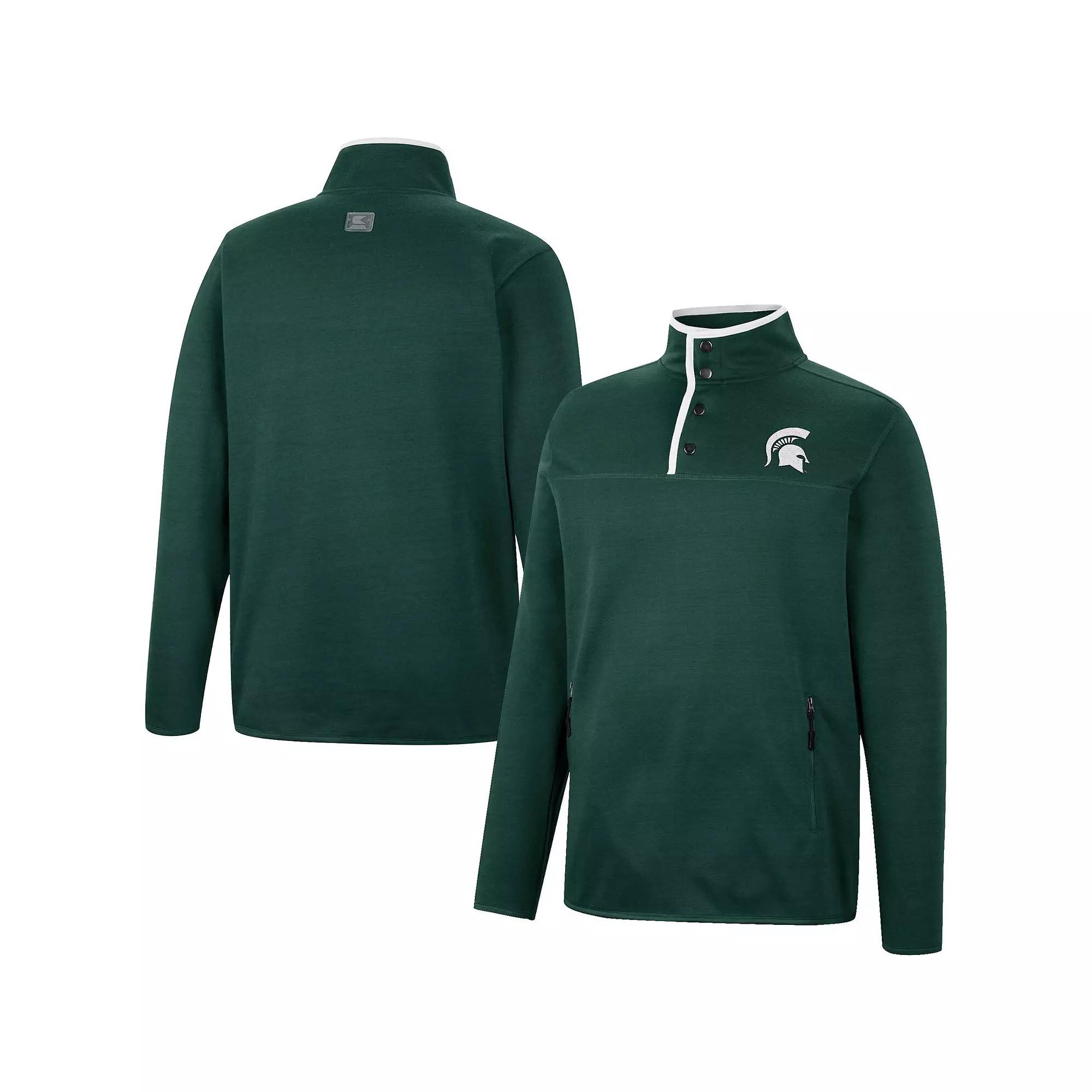 Men's Colosseum Green Michigan State Spartans Rebound Quarter-Snap Jacket,  Product Image