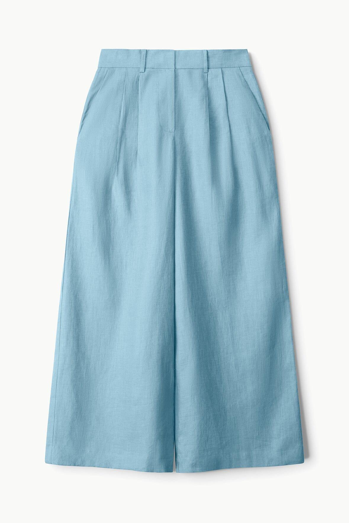 SASHA LINEN PANT | SLATE BLUE Product Image