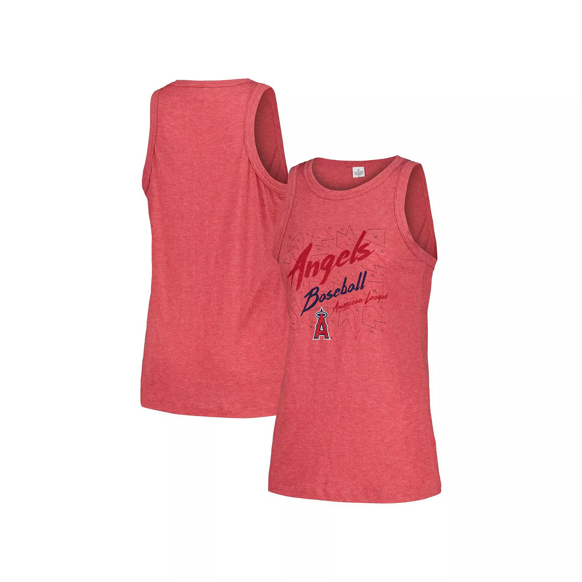 Women's Soft as a Grape Red Los Angeles Angels Gauze High Neck Tank Top,  Product Image