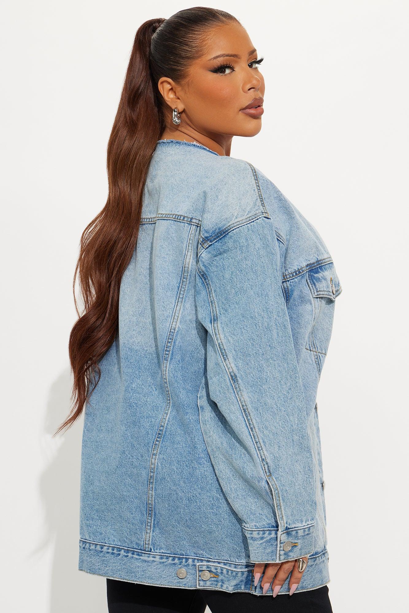 Alani Collarless Denim Jacket - Medium Wash Female Product Image