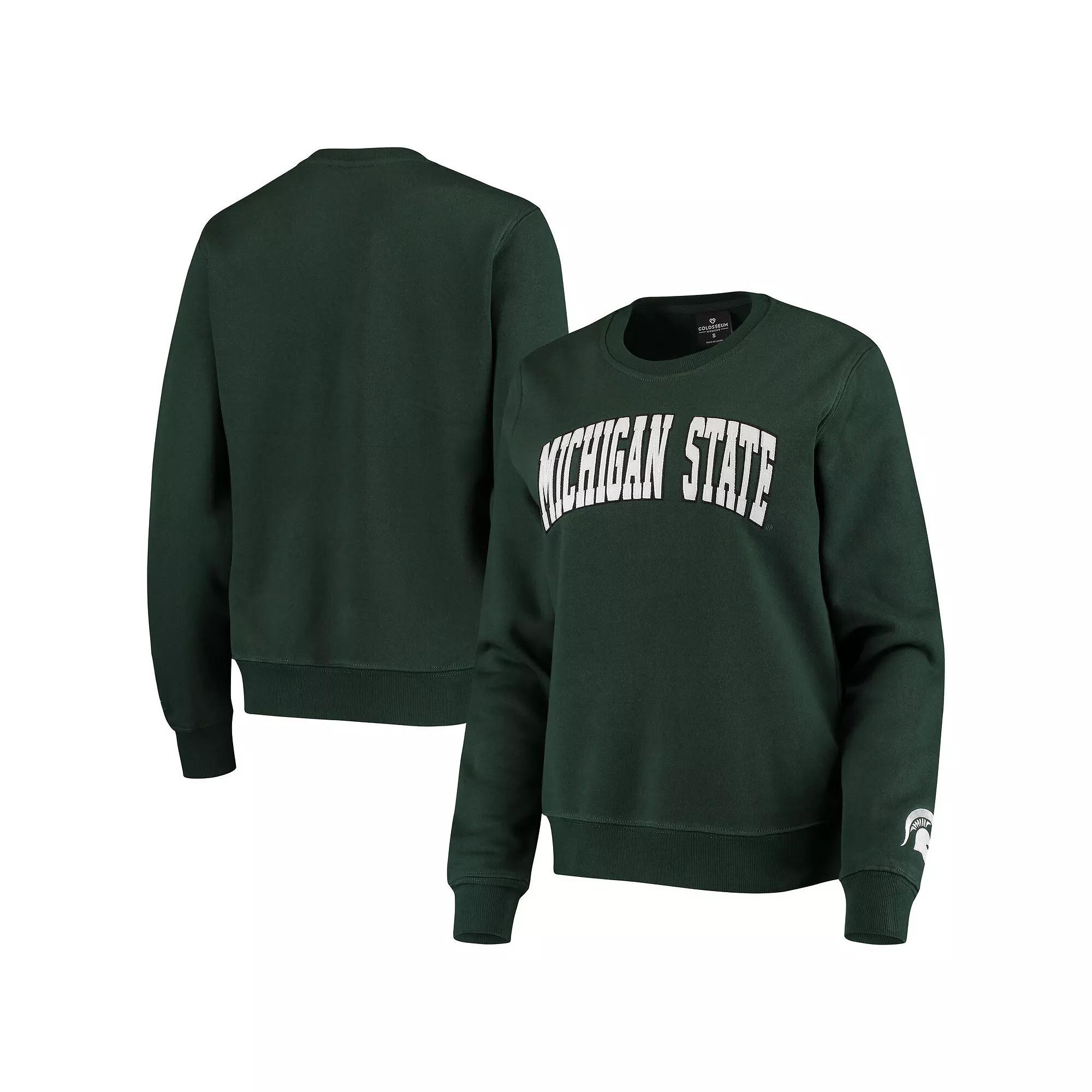 Women's Colosseum Green Michigan State Spartans Campanile Pullover Sweatshirt,  Product Image