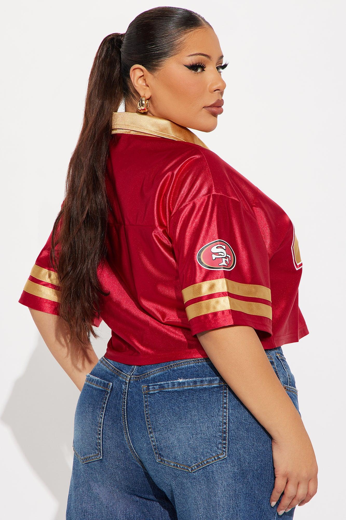 NFL San Francisco 49ers Cropped Shirt - Red/combo Female Product Image
