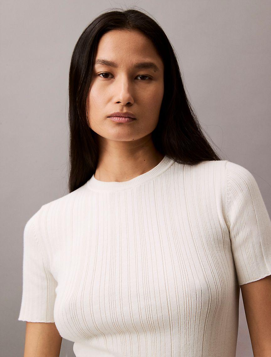 Variegated Rib Slim T-Shirt Product Image