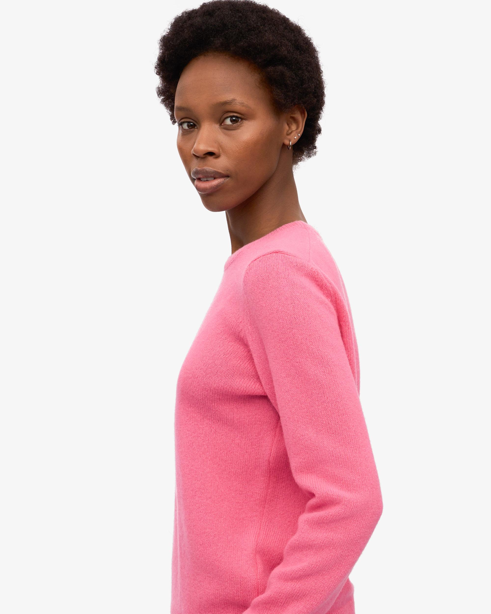 Women Classic Merino Wool Crew - Bubblegum Pink Product Image