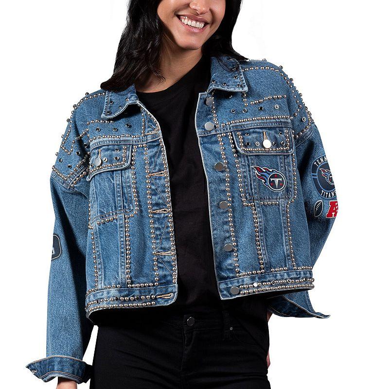 Women's G-III 4Her by Carl Banks Tennessee Titans First Finish Medium Denim Full-Button Jacket, Size: 2XL, Blue Product Image