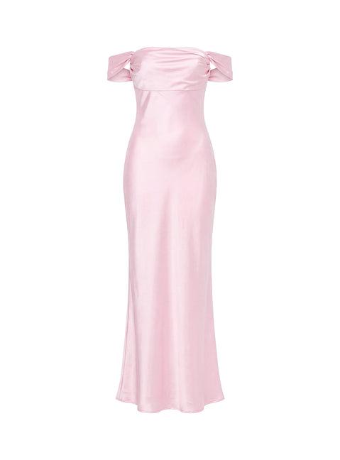 Azura Off The Shoulder Maxi Dress Pink Product Image