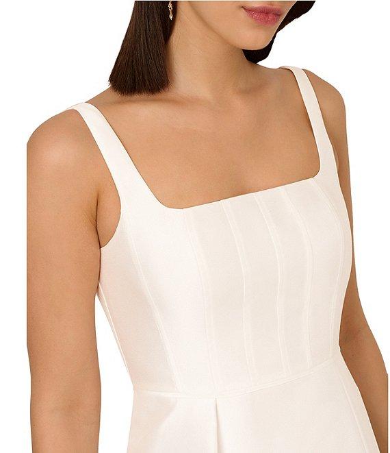 Adrianna Papell Mikado Square Neck Sleeveless A-Line Midi Dress Product Image
