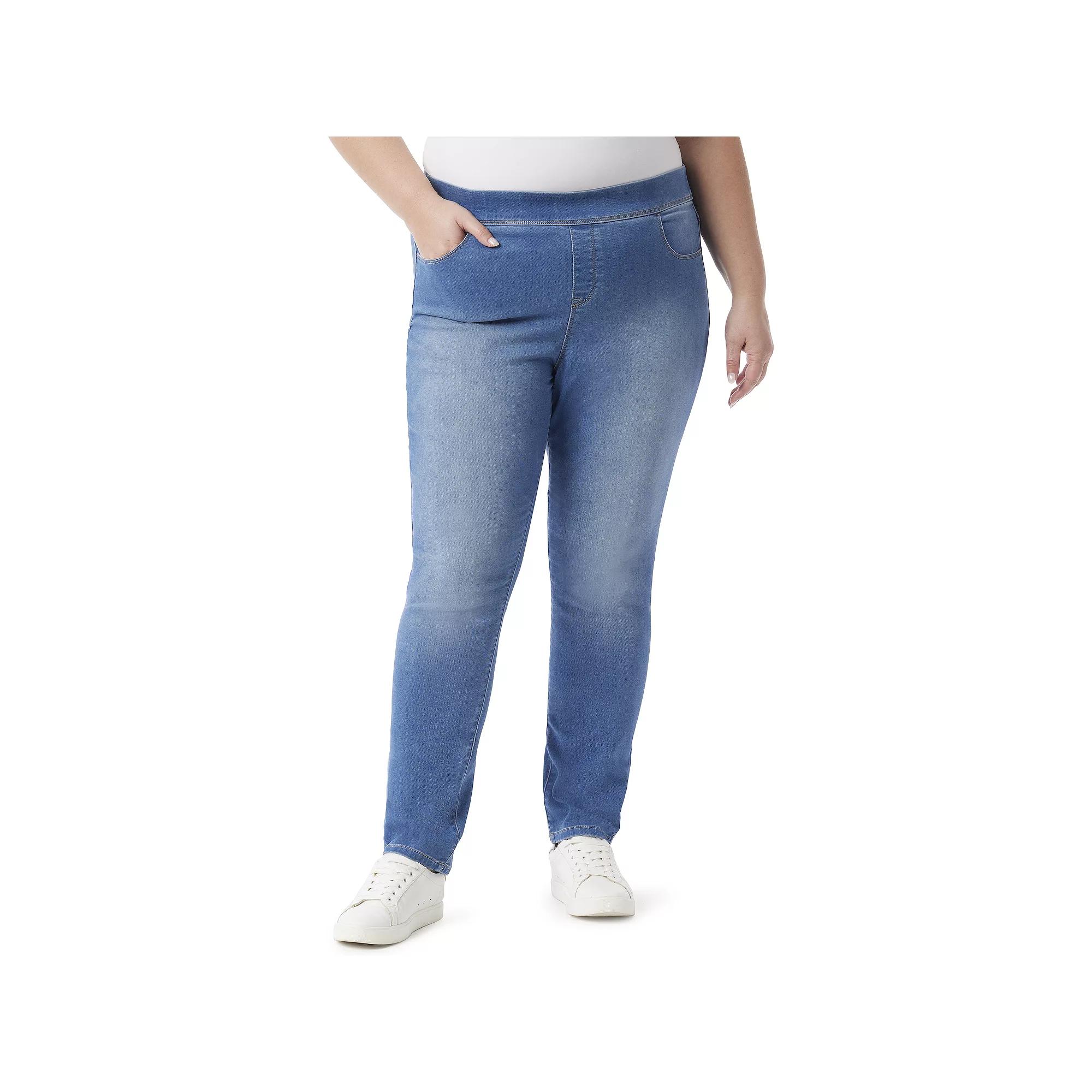 Plus Size Gloria Vanderbilt Knitology Amanda Pull-on Jeans, Womens Product Image